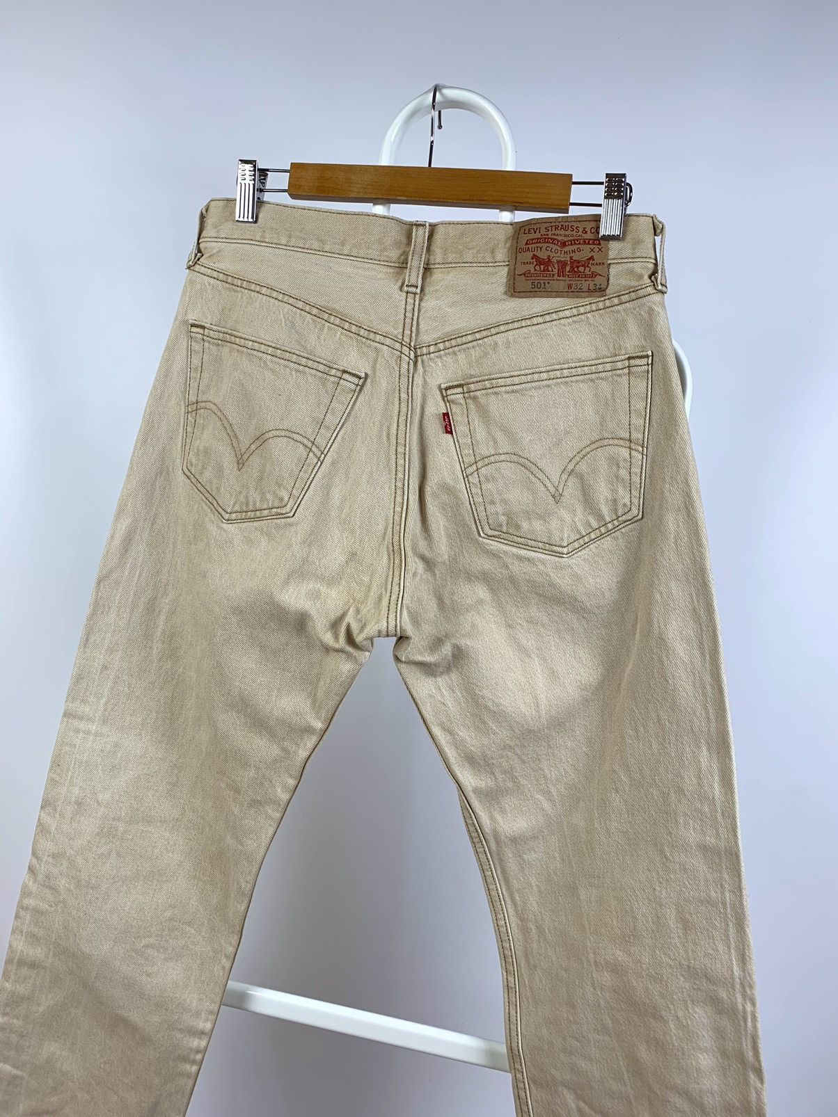 Levi's Vintage Levi’s 501 Beige Denim Jeans Pants Size US 31 - 4 Thumbnail