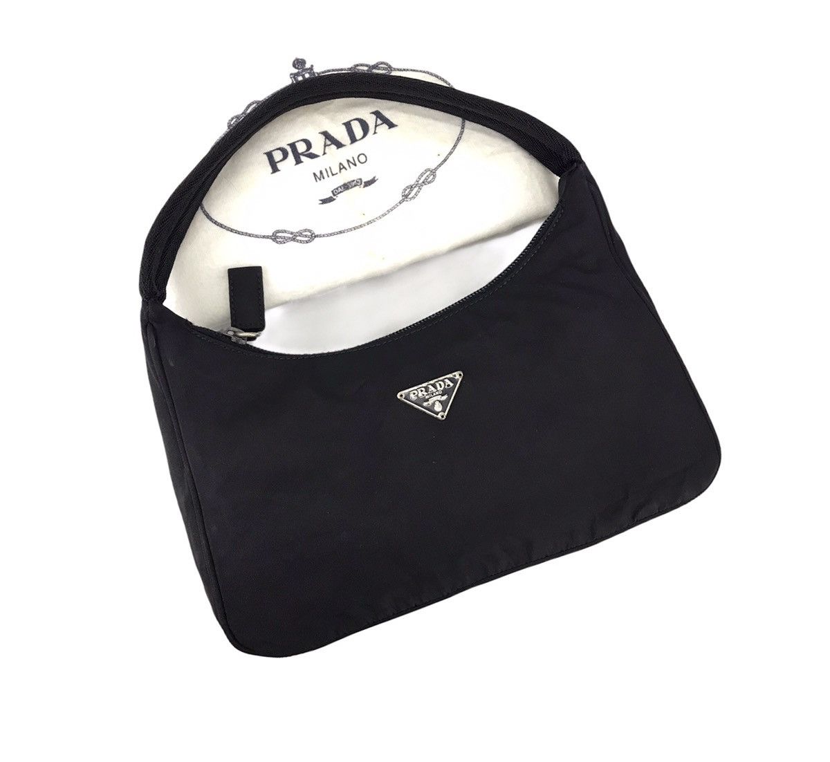 Prada 🔥Hot item🔥Auth Vintage Prada Nylon Hobo Black Size ONE SIZE - 1 Thumbnail