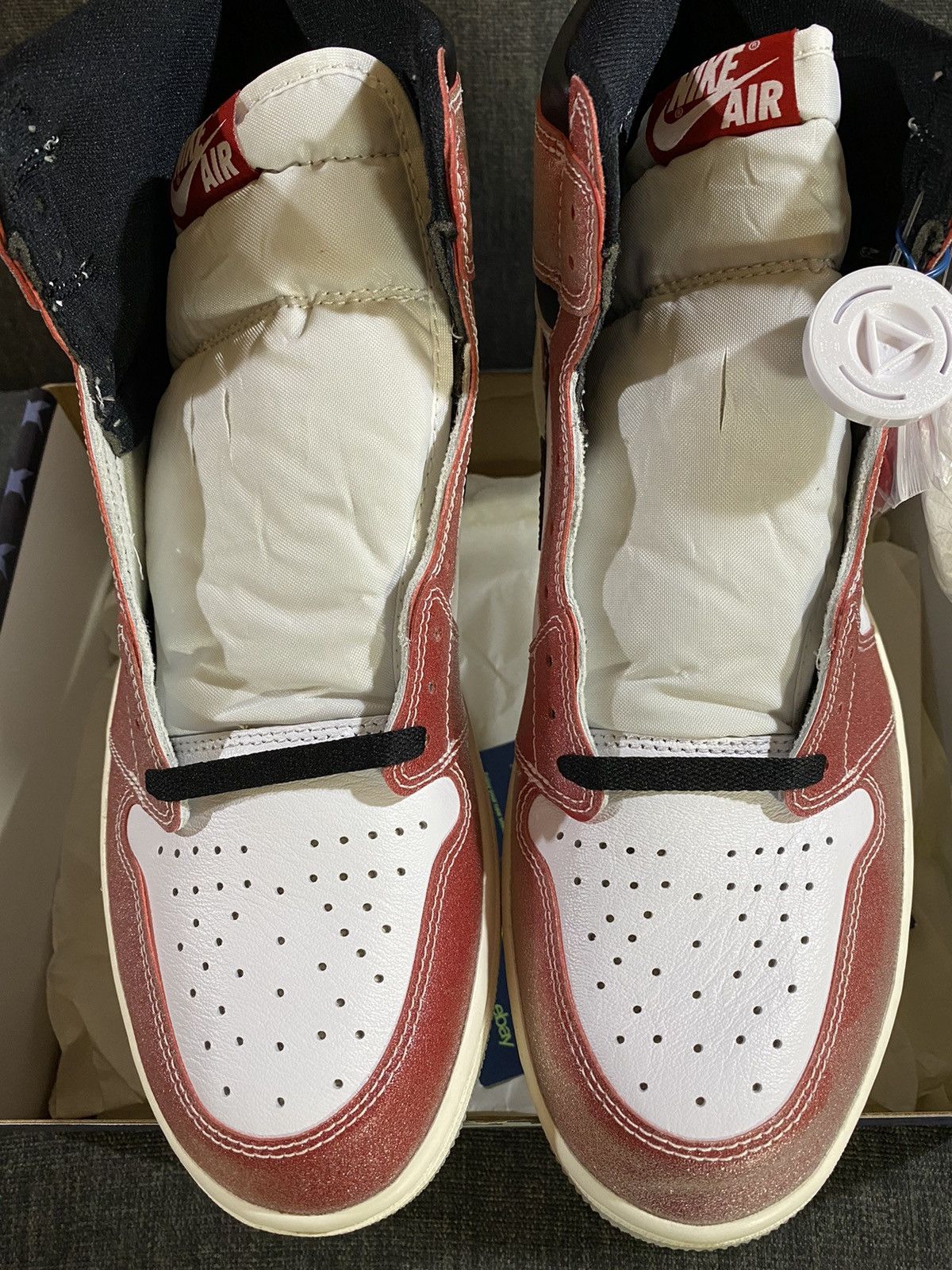 Sz 13 Trophy Room x Jordan F F with Blue Laces Ticket