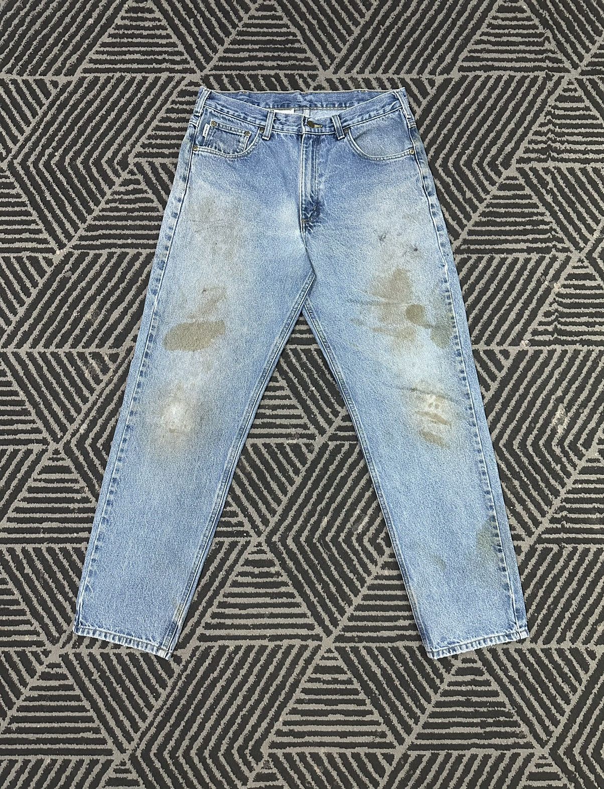 Carhartt × Vintage Vintage CARHARTT Carpenter Distressed Denim Jeans Size US 34 / EU 50 - 2 Thumbnail