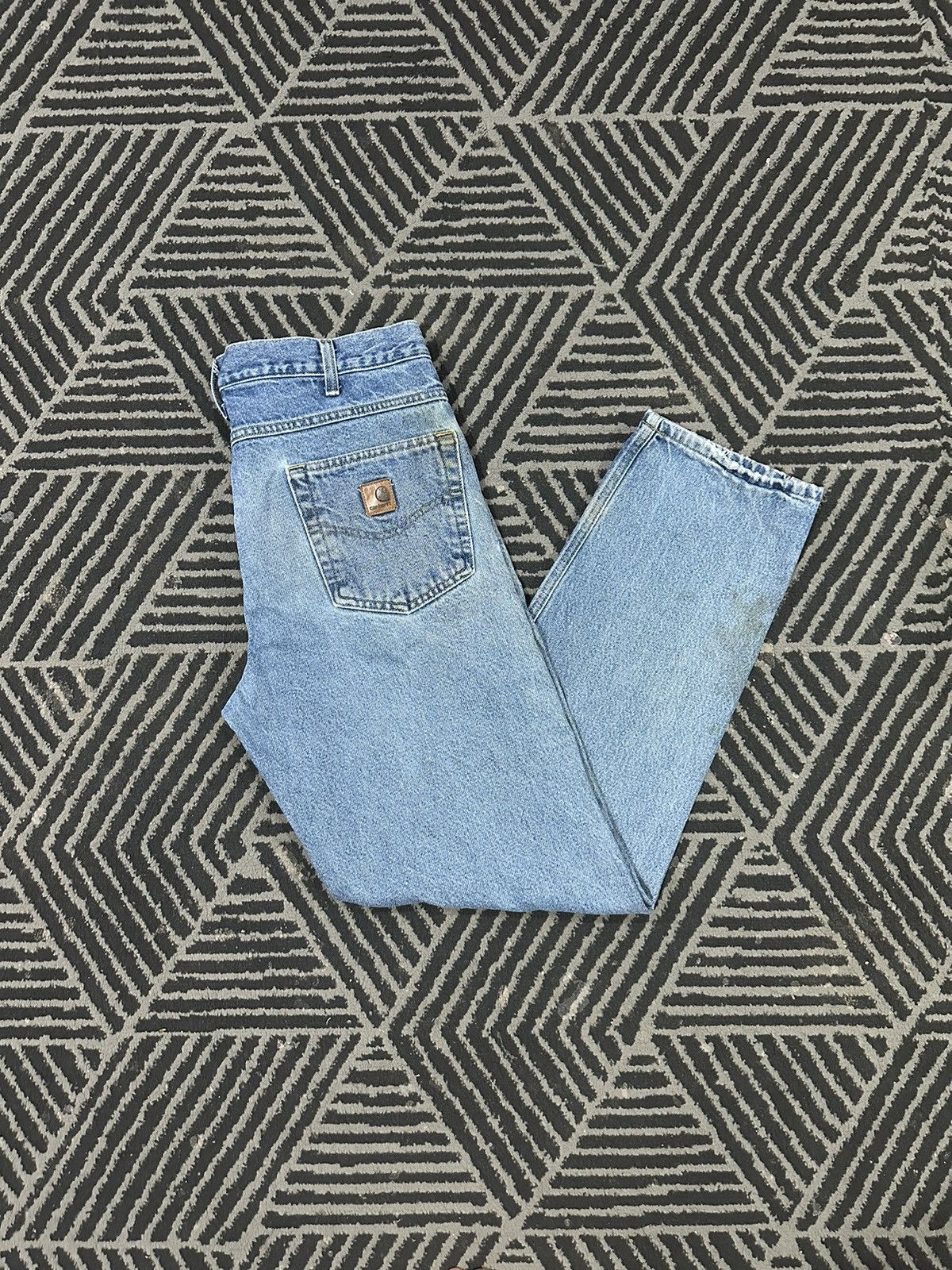 Carhartt × Vintage Vintage CARHARTT Carpenter Distressed Denim Jeans Size US 34 / EU 50 - 1 Thumbnail