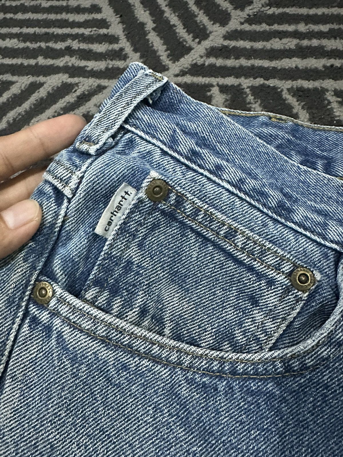 Carhartt × Vintage Vintage CARHARTT Carpenter Distressed Denim Jeans Size US 34 / EU 50 - 7 Thumbnail