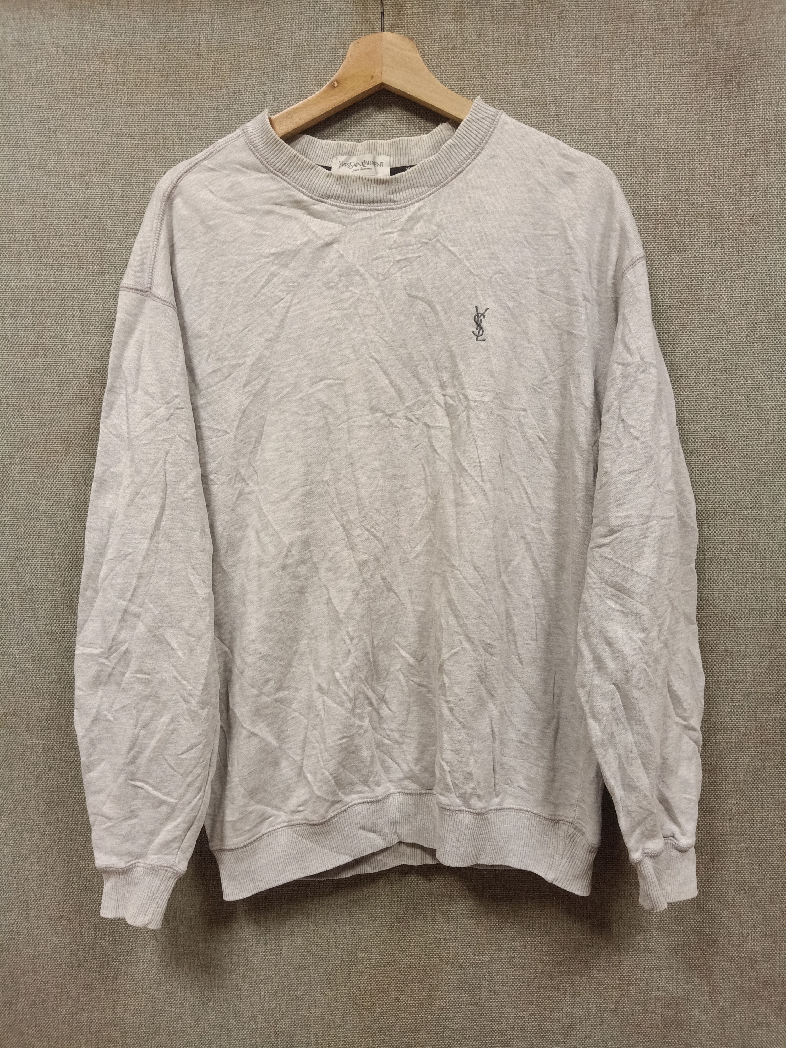 Vintage sweatshirt yves saint laurent small logo embroidery
