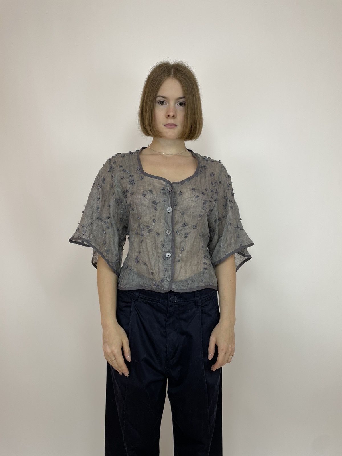 Designer PAGAN POETRY Blouse Knit Cotton/silk/metal T-shirt size 1 Size M / US 6-8 / IT 42-44 - 1 Thumbnail