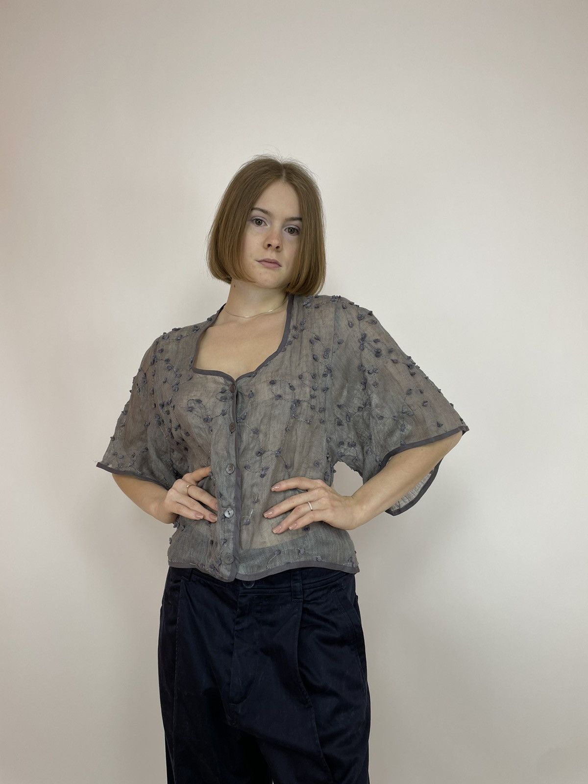 Designer PAGAN POETRY Blouse Knit Cotton/silk/metal T-shirt size 1 Size M / US 6-8 / IT 42-44 - 2 Thumbnail