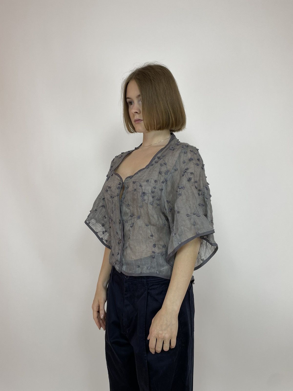 Designer PAGAN POETRY Blouse Knit Cotton/silk/metal T-shirt size 1 Size M / US 6-8 / IT 42-44 - 6 Thumbnail