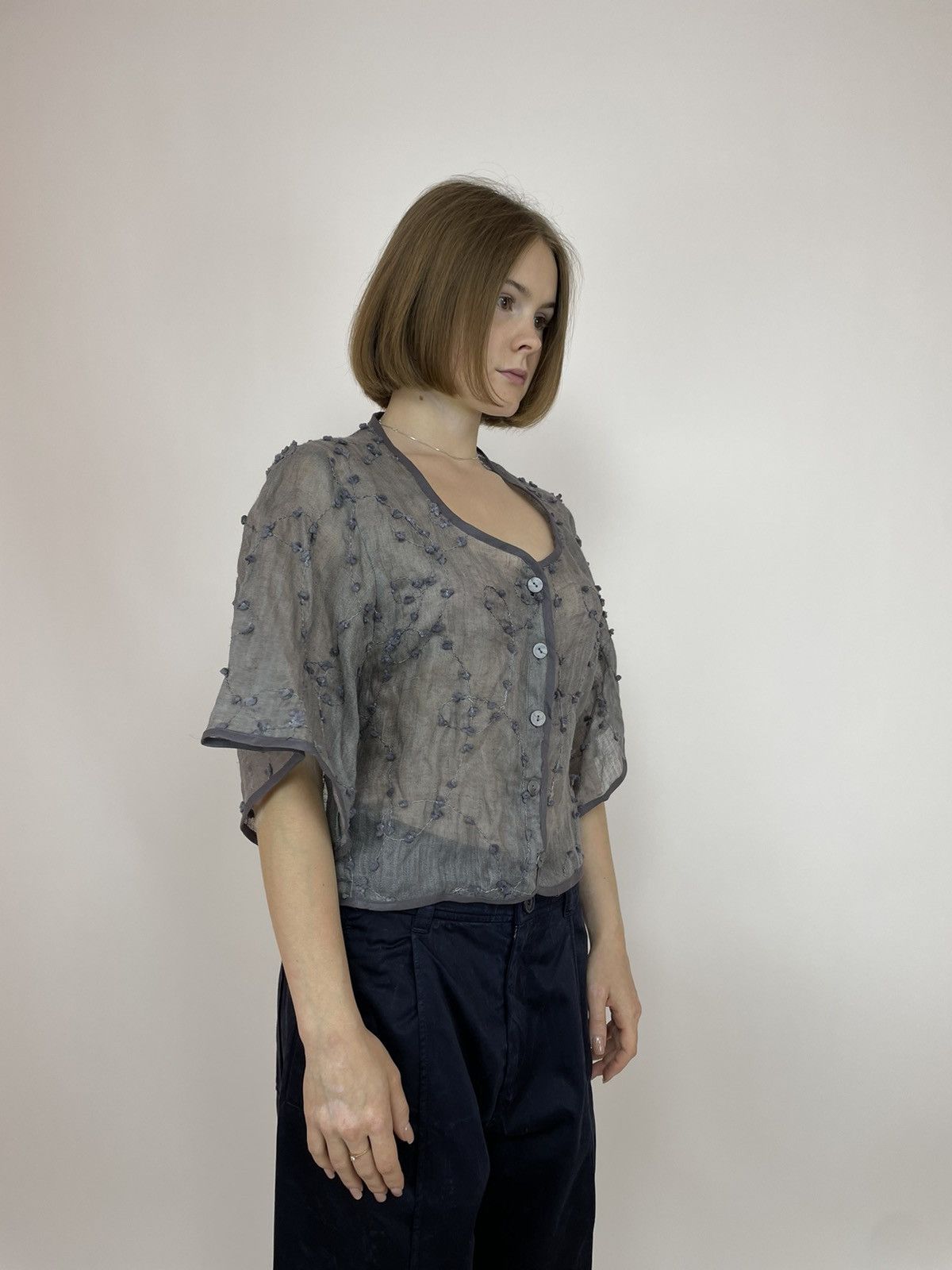 Designer PAGAN POETRY Blouse Knit Cotton/silk/metal T-shirt size 1 Size M / US 6-8 / IT 42-44 - 7 Thumbnail