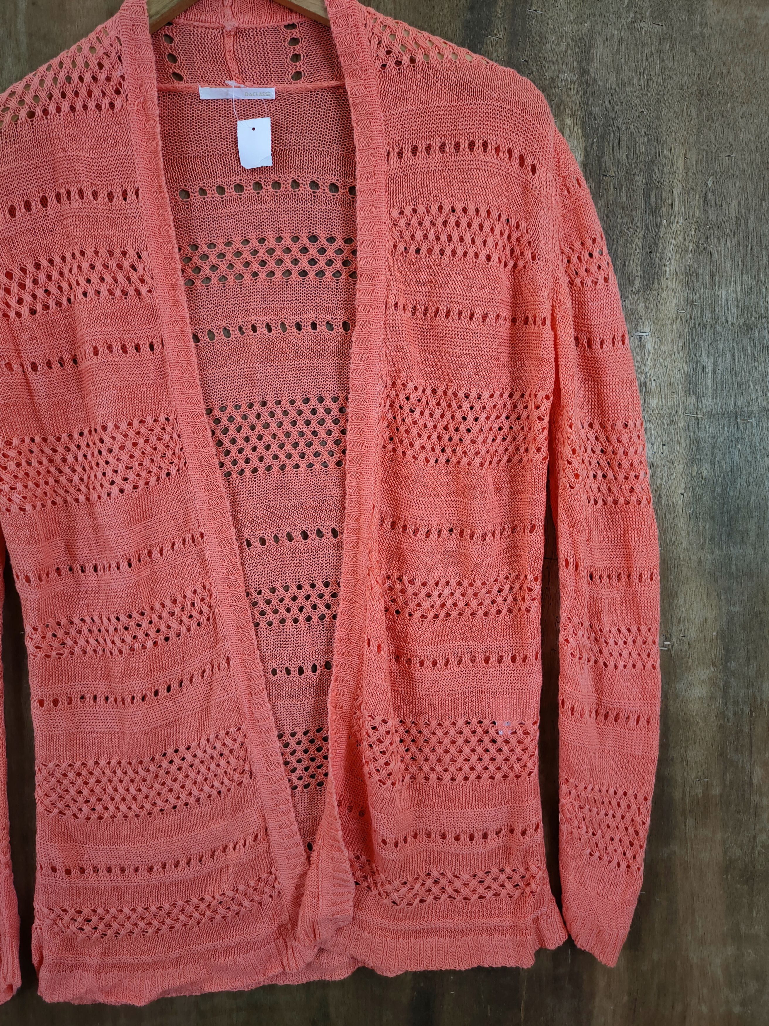 Vintage D DoClasse crochet meshnet thin knitwear cardigan #46-984 Size US M / EU 48-50 / 2 - 3 Thumbnail