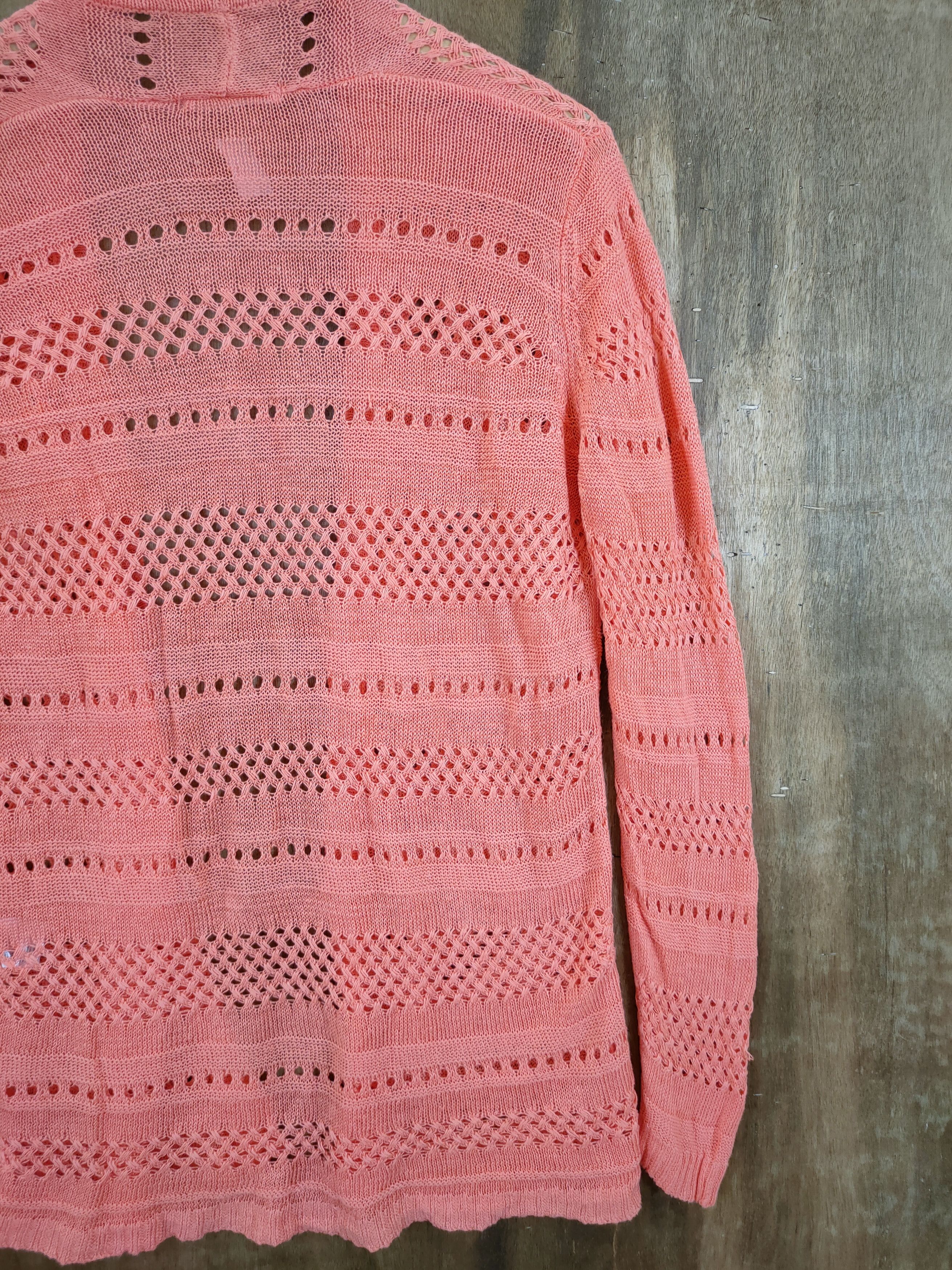 Vintage D DoClasse crochet meshnet thin knitwear cardigan #46-984 Size US M / EU 48-50 / 2 - 9 Thumbnail