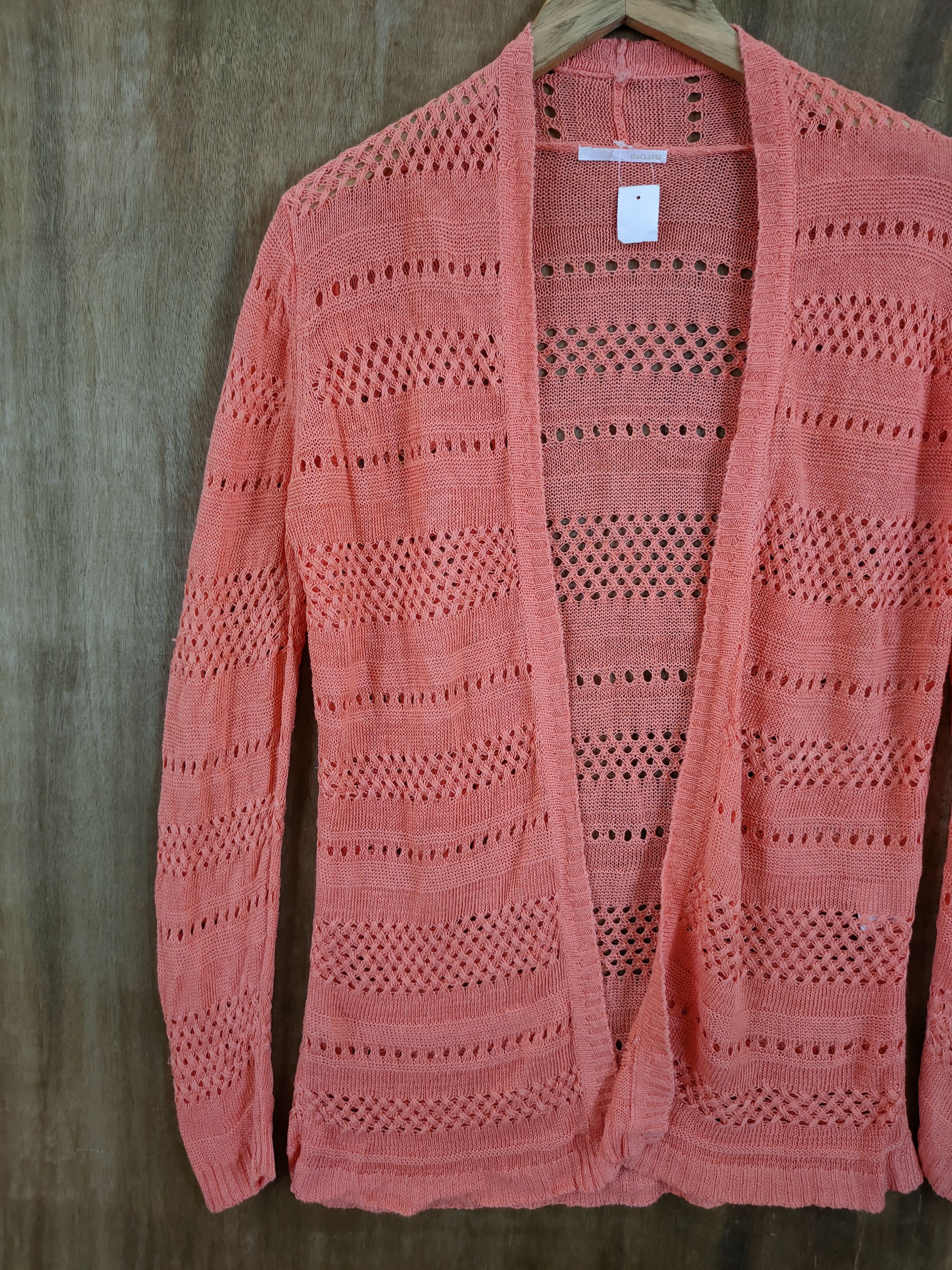 Vintage D DoClasse crochet meshnet thin knitwear cardigan #46-984 Size US M / EU 48-50 / 2 - 2 Thumbnail