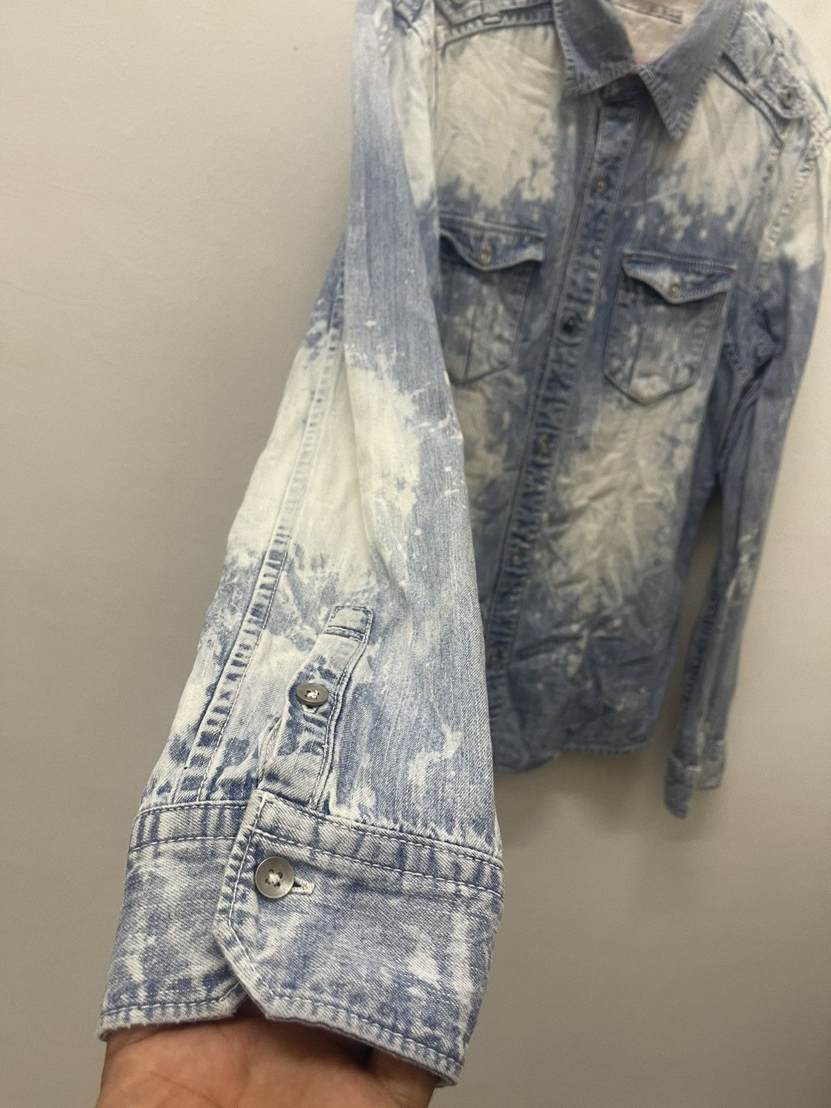 Issey Miyake Rare Vintage TETE HOMME Acid Wash Denim Button Up Size US S / EU 44-46 / 1 - 3 Thumbnail