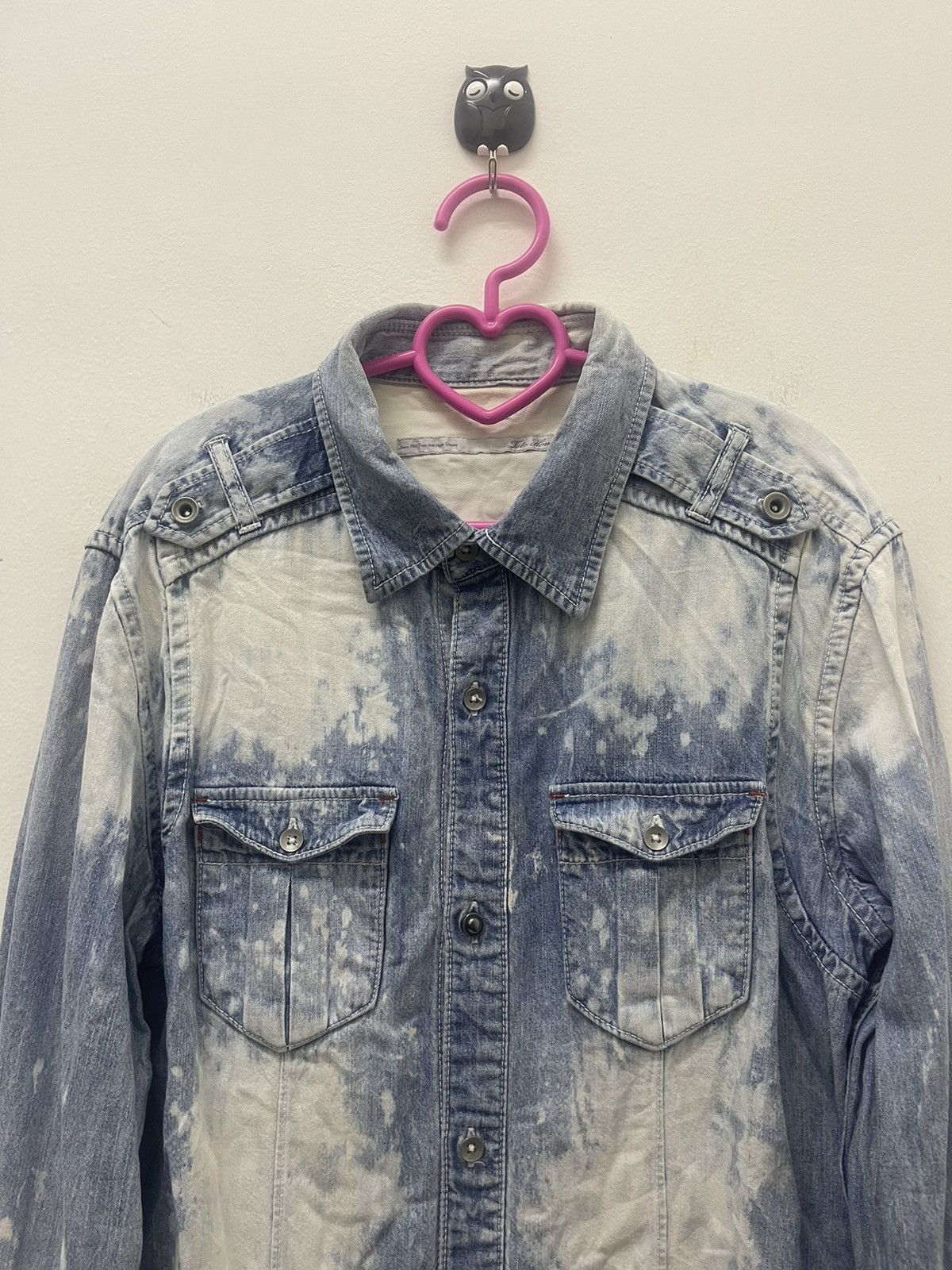 Issey Miyake Rare Vintage TETE HOMME Acid Wash Denim Button Up Size US S / EU 44-46 / 1 - 2 Thumbnail