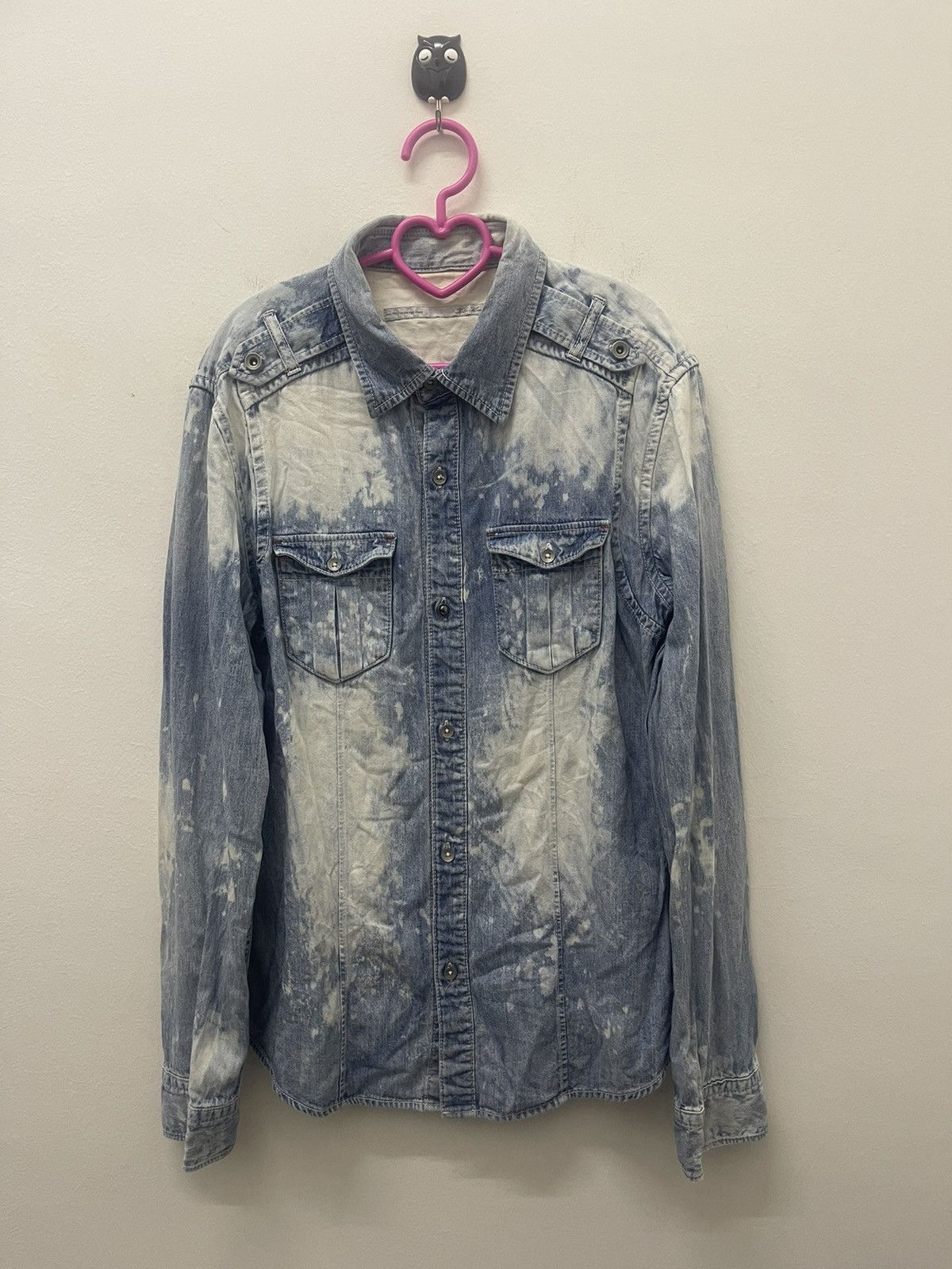 Issey Miyake Rare Vintage TETE HOMME Acid Wash Denim Button Up Size US S / EU 44-46 / 1 - 1 Thumbnail