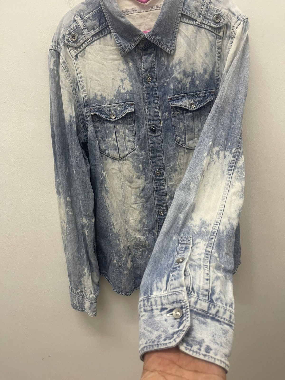 Issey Miyake Rare Vintage TETE HOMME Acid Wash Denim Button Up Size US S / EU 44-46 / 1 - 4 Thumbnail