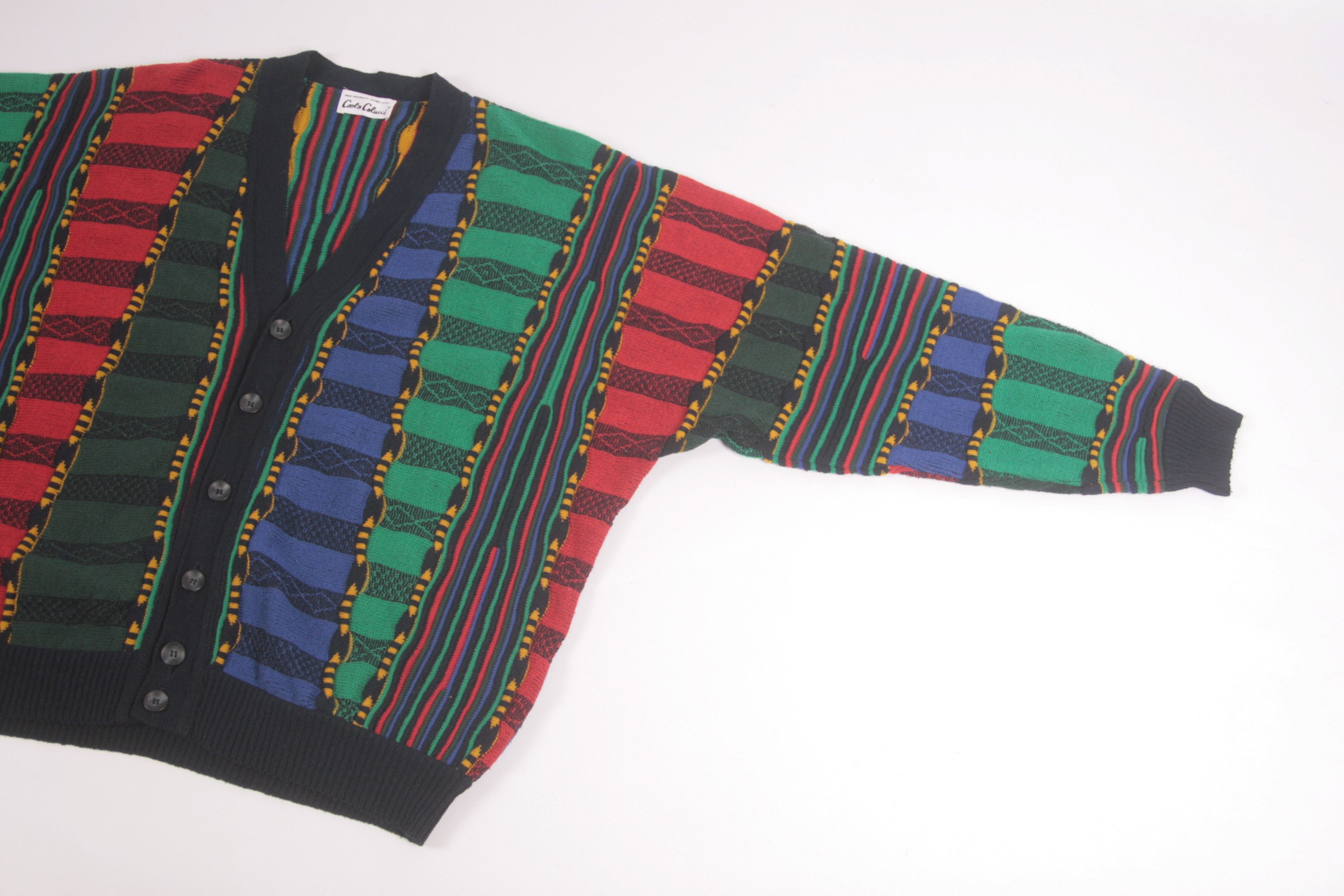 Carlo Colucci Carlo Colucci Multicolor Chunky Knit Cosby Cardigan Size US L / EU 52-54 / 3 - 2 Thumbnail