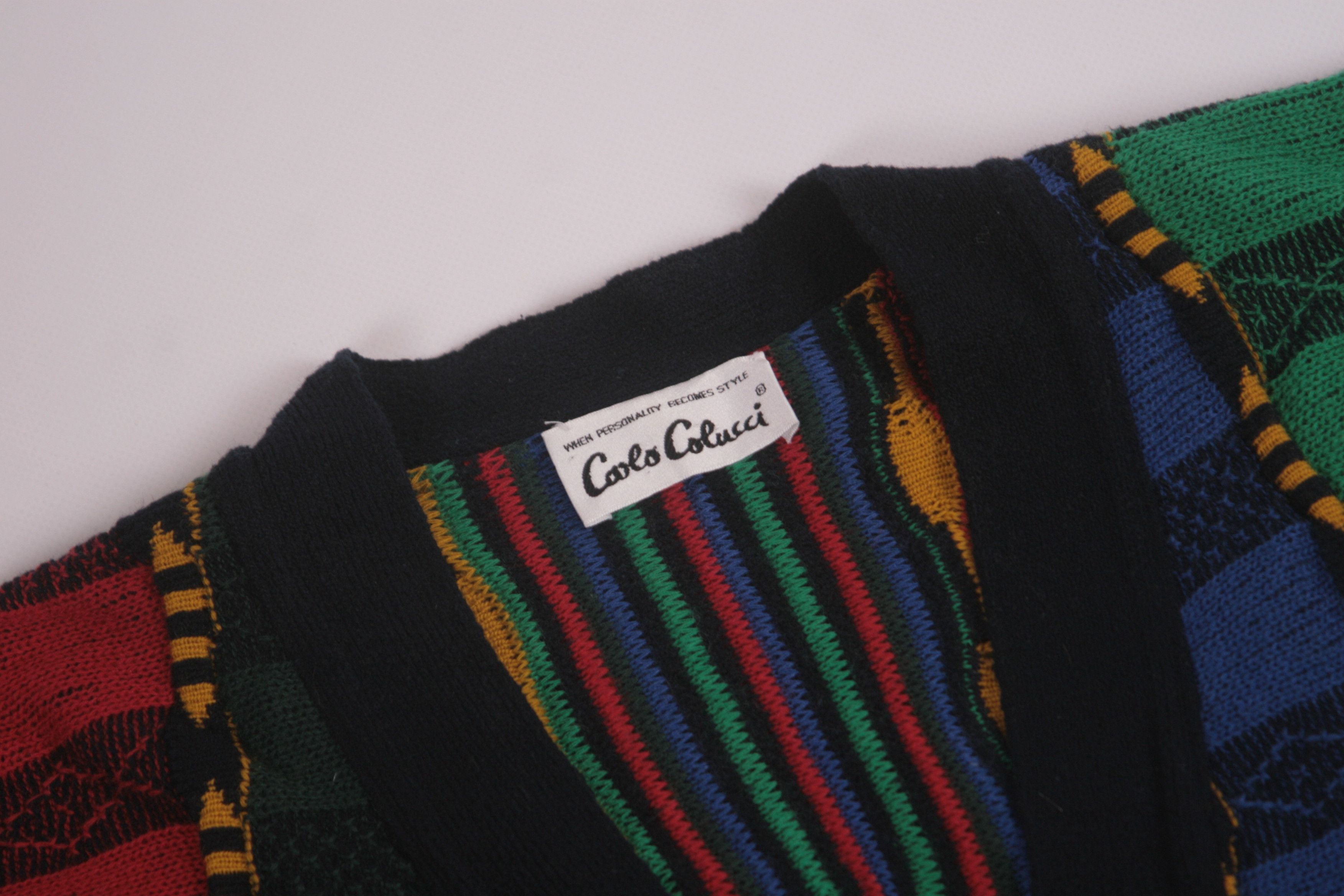 Carlo Colucci Carlo Colucci Multicolor Chunky Knit Cosby Cardigan Size US L / EU 52-54 / 3 - 5 Thumbnail