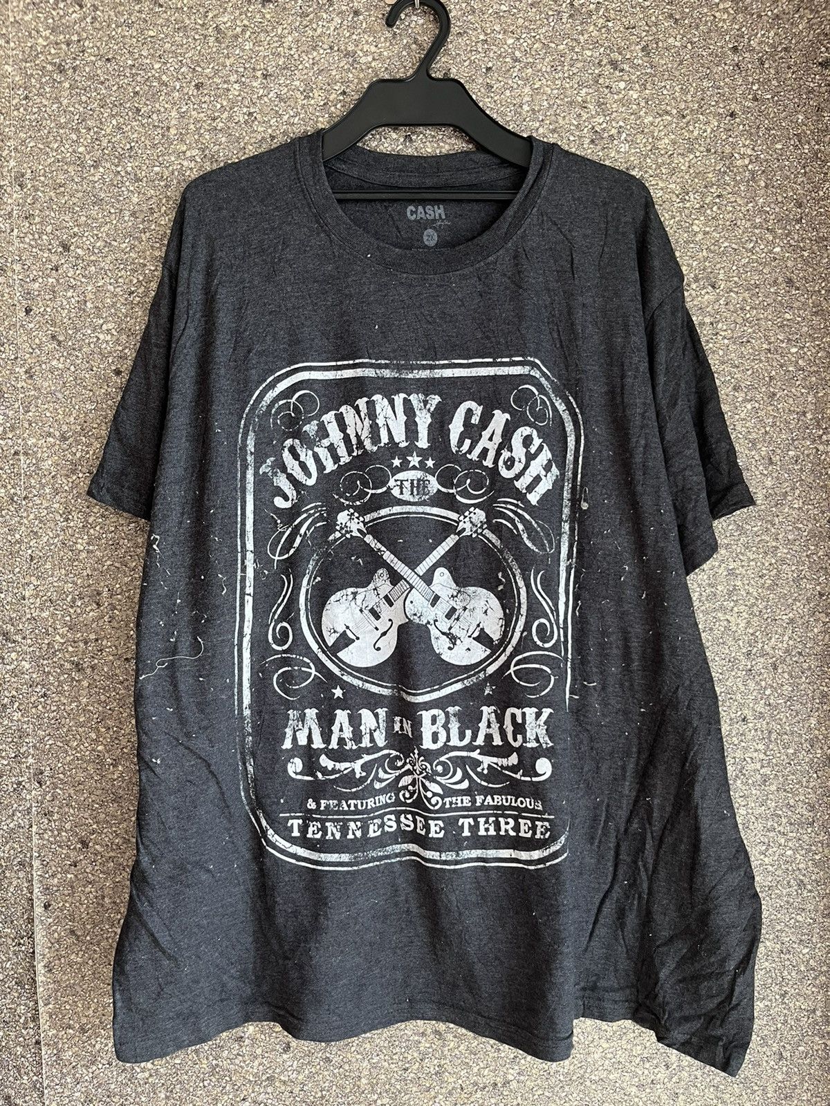 Image of Band Tees x Rock Tees Johny Cash Ft84 in Black, Men's (Size 2XL)