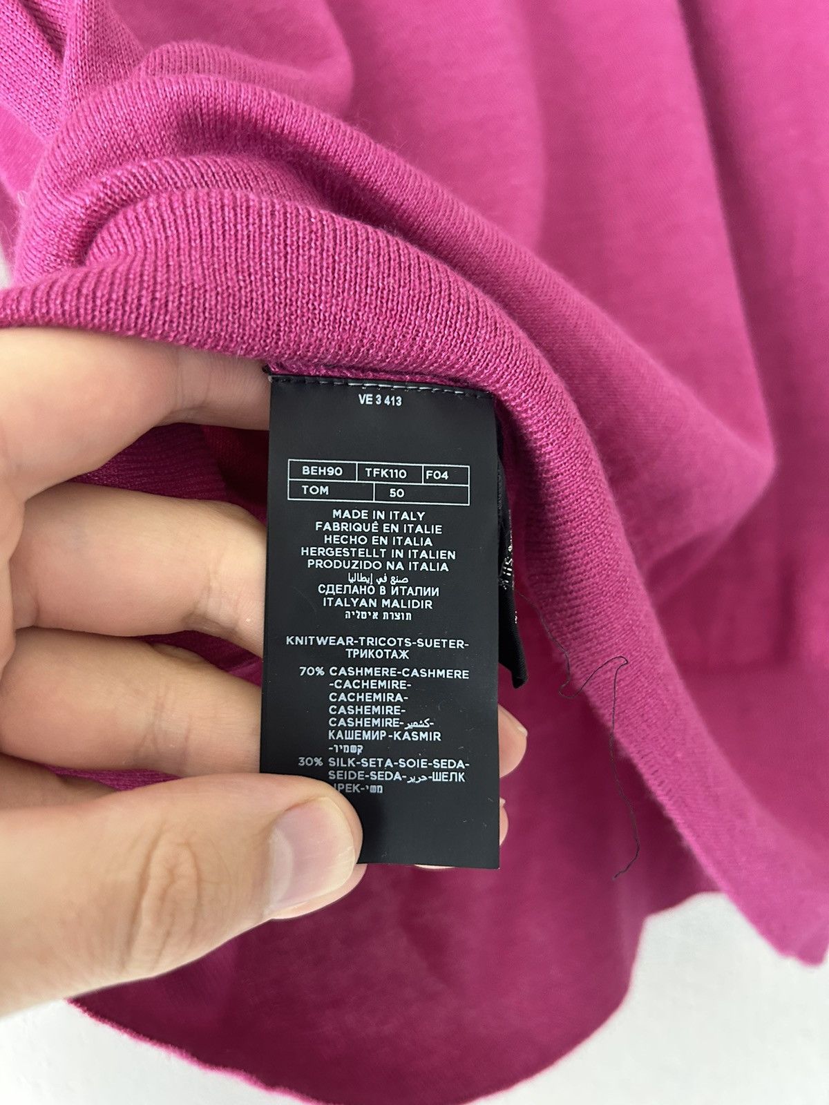 Tom Ford Pink Cashmere/Silk Blend Sweater Size US M / EU 48-50 / 2 - 5 Thumbnail