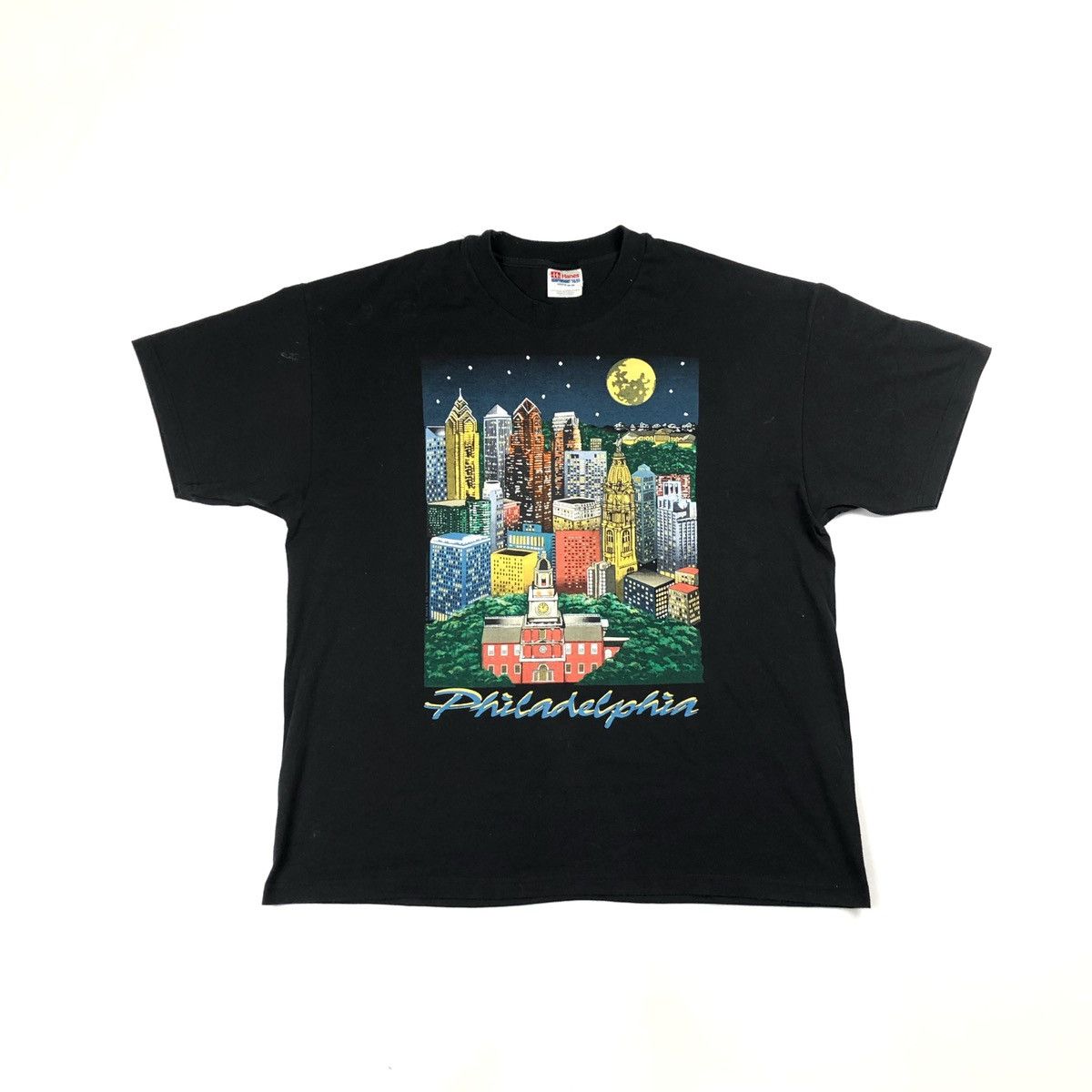Vintage Vintage t-shirt tee retro 90s black USA Philadelphia Size US XL / EU 56 / 4 - 4 Thumbnail