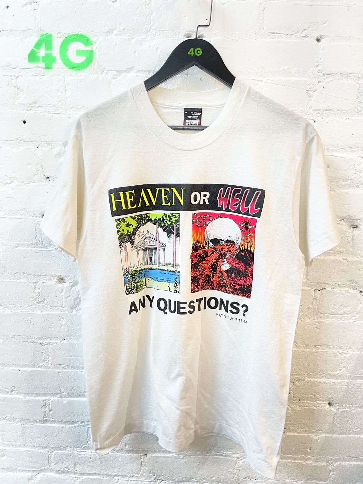Vintage Vintage HEAVEN or HELL ANY QUESTIONS?! SICK SHIRT Size US L / EU 52-54 / 3 - 6 Thumbnail