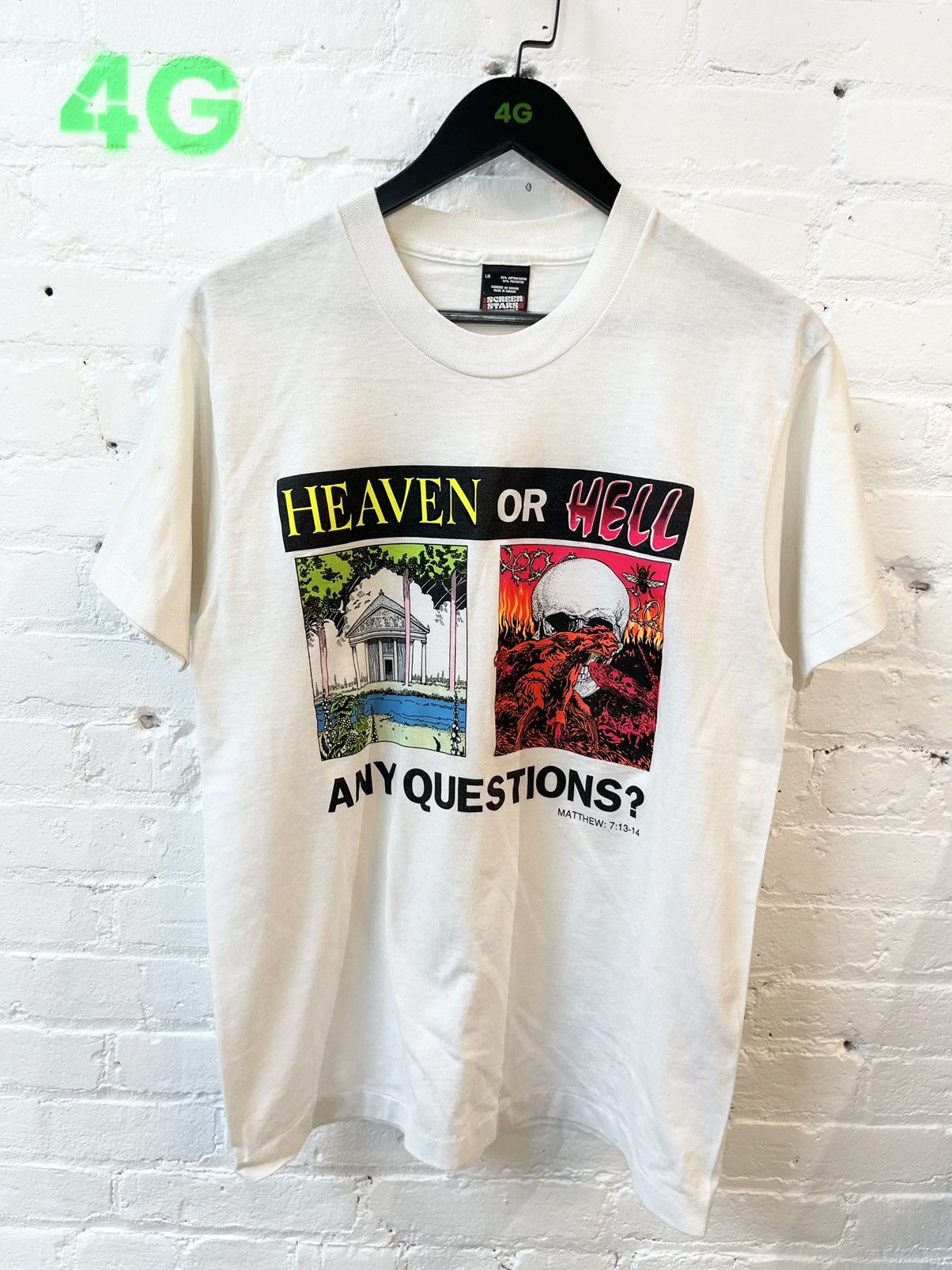 Vintage Vintage HEAVEN or HELL ANY QUESTIONS?! SICK SHIRT Size US L / EU 52-54 / 3 - 2 Thumbnail