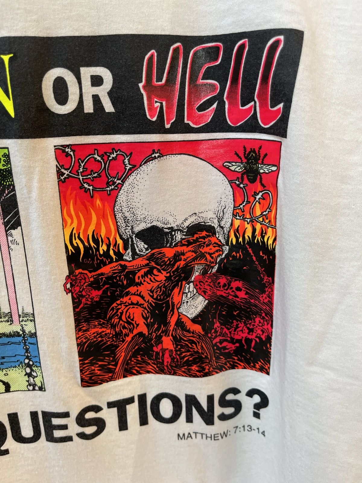 Vintage Vintage HEAVEN or HELL ANY QUESTIONS?! SICK SHIRT Size US L / EU 52-54 / 3 - 5 Thumbnail