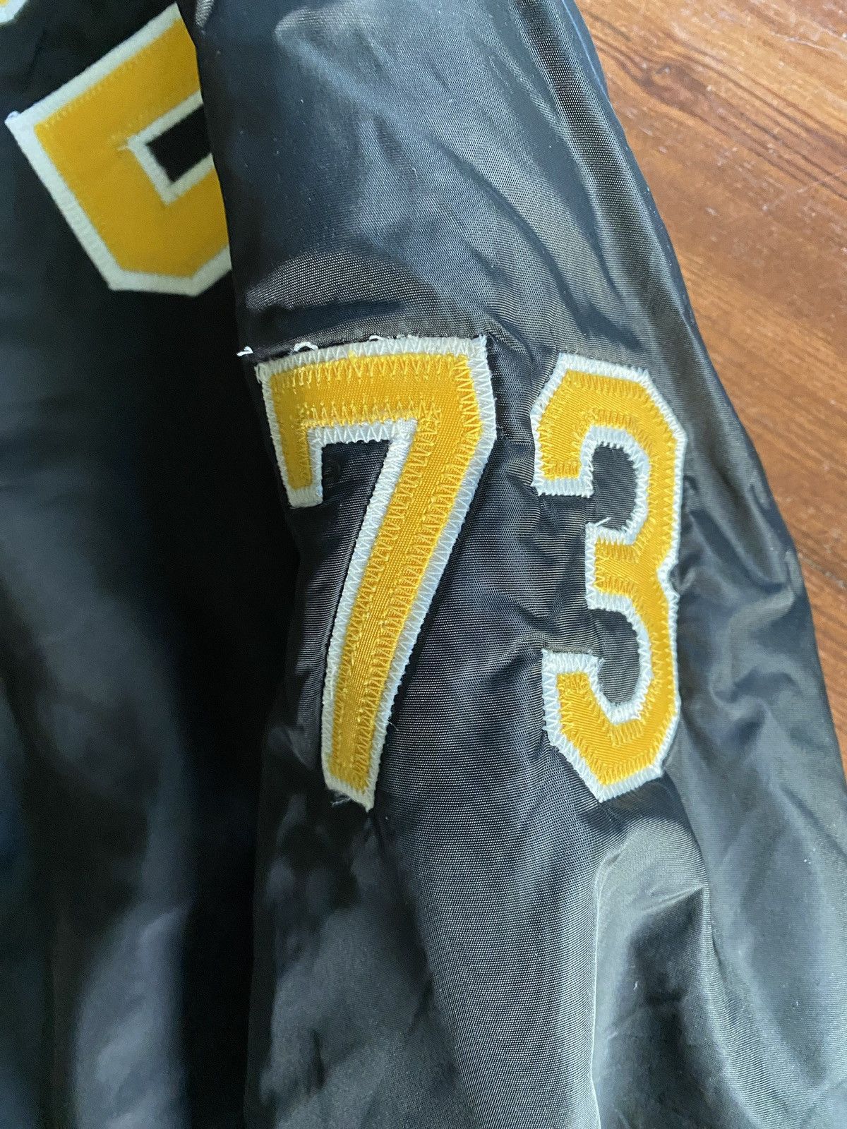 Vintage Vintage 1991 Wood Football Varsity Letterman Bomber Jacket Size US L / EU 52-54 / 3 - 21 Thumbnail
