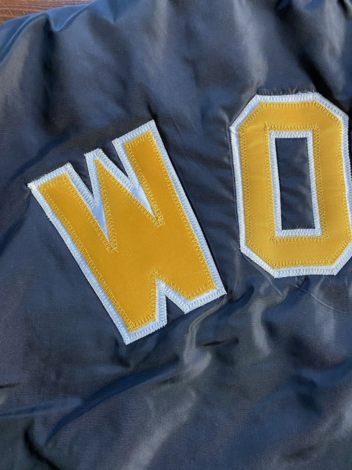 Vintage Vintage 1991 Wood Football Varsity Letterman Bomber Jacket Size US L / EU 52-54 / 3 - 15 Thumbnail