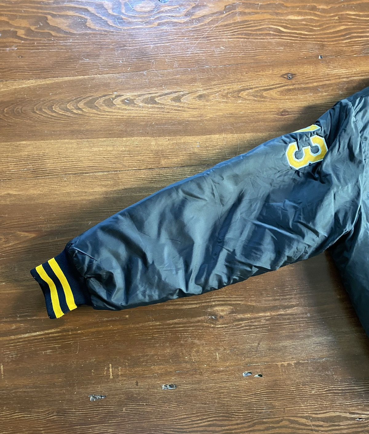 Vintage Vintage 1991 Wood Football Varsity Letterman Bomber Jacket Size US L / EU 52-54 / 3 - 10 Thumbnail