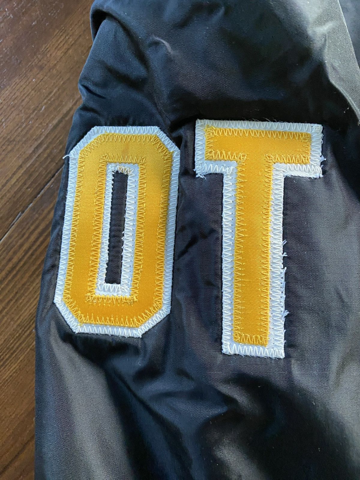 Vintage Vintage 1991 Wood Football Varsity Letterman Bomber Jacket Size US L / EU 52-54 / 3 - 24 Thumbnail