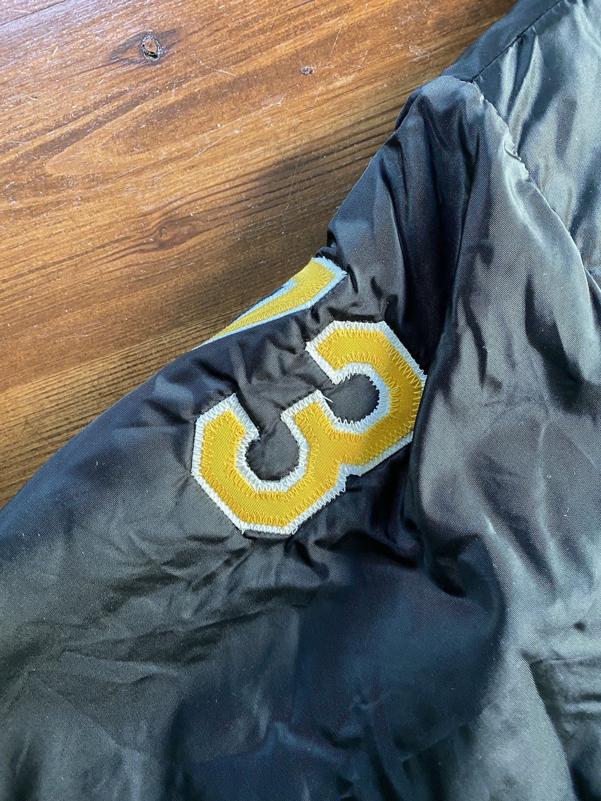 Vintage Vintage 1991 Wood Football Varsity Letterman Bomber Jacket Size US L / EU 52-54 / 3 - 11 Thumbnail