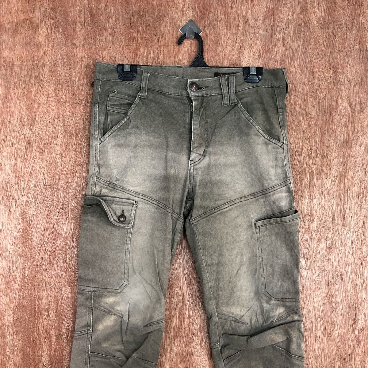 Japanese Brand DL Jack Work faded distressed Multipocket Cargo Pnats #c936 Size US 29 - 2 Thumbnail