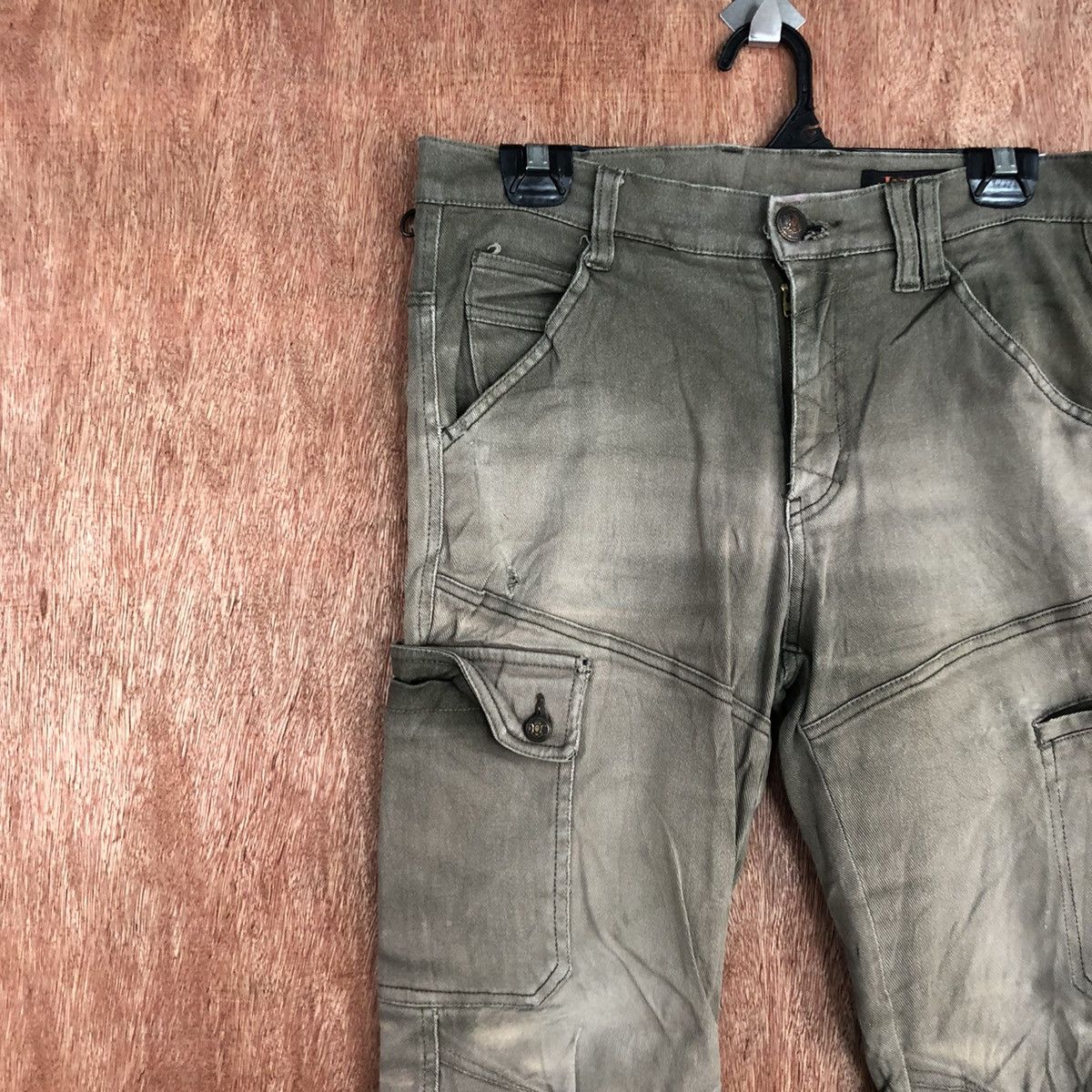 Japanese Brand DL Jack Work faded distressed Multipocket Cargo Pnats #c936 Size US 29 - 6 Thumbnail