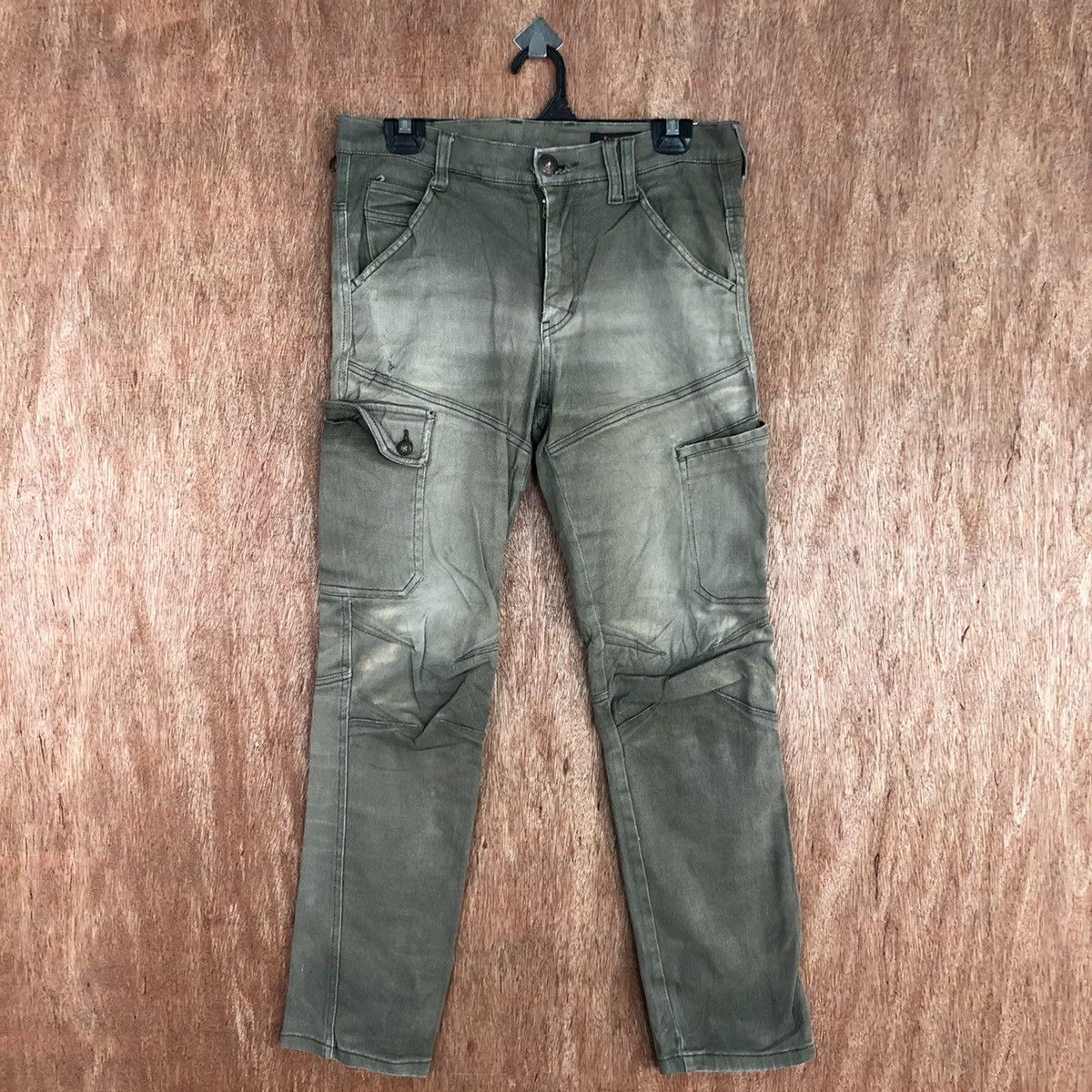 Japanese Brand DL Jack Work faded distressed Multipocket Cargo Pnats #c936 Size US 29 - 1 Thumbnail