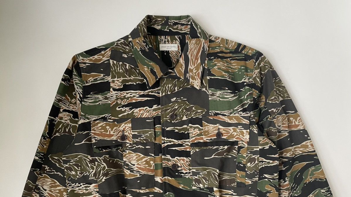 Dries Van Noten S/S 20 ‘Patchwork Tiger Camo’ Shirt Size US M / EU 48-50 / 2 - 2 Thumbnail