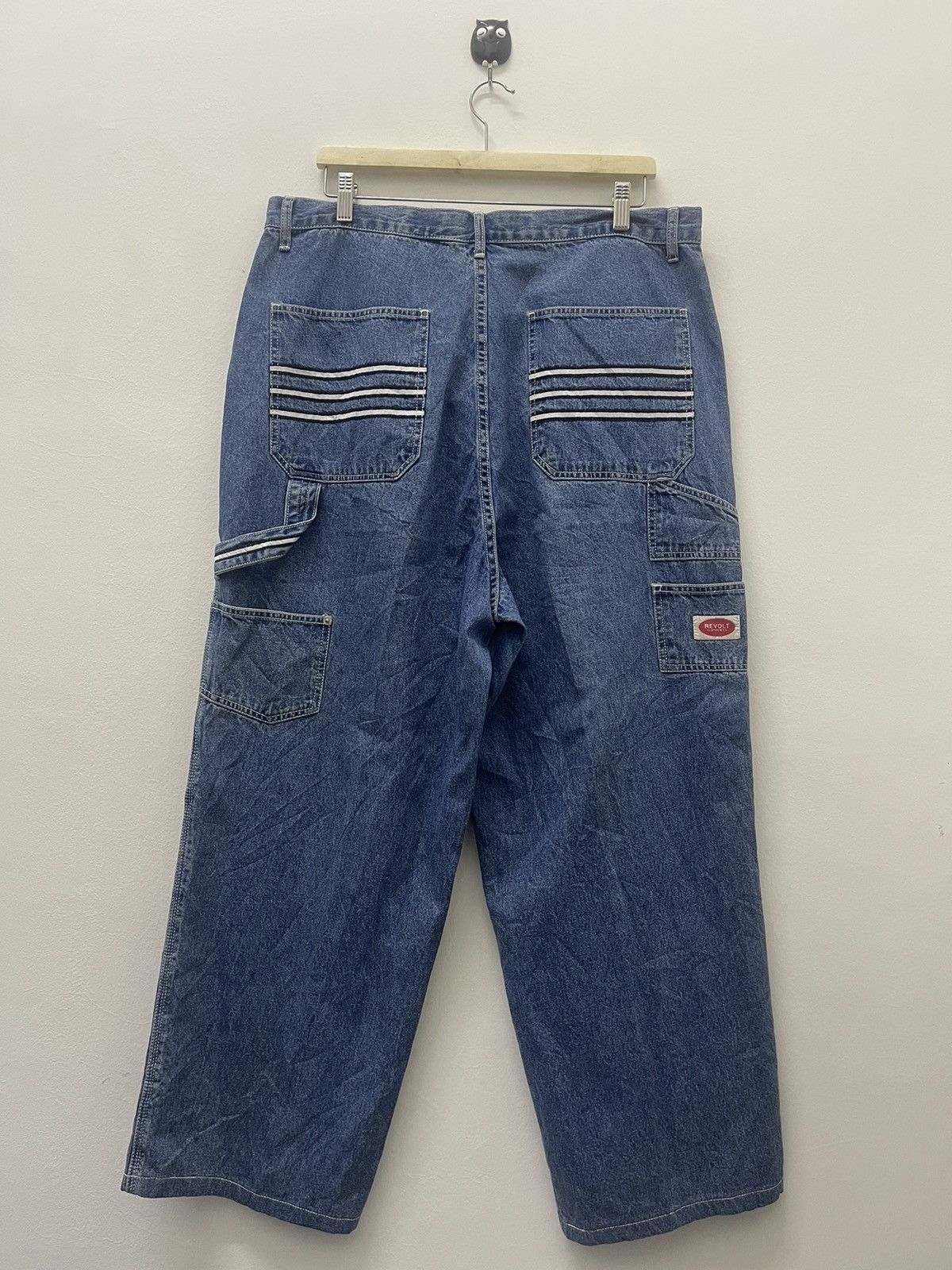 Image of Vintage Revolt Clothing Co Baggy Hip Hop Rap Jeans in Blue, Men's (Size 36)