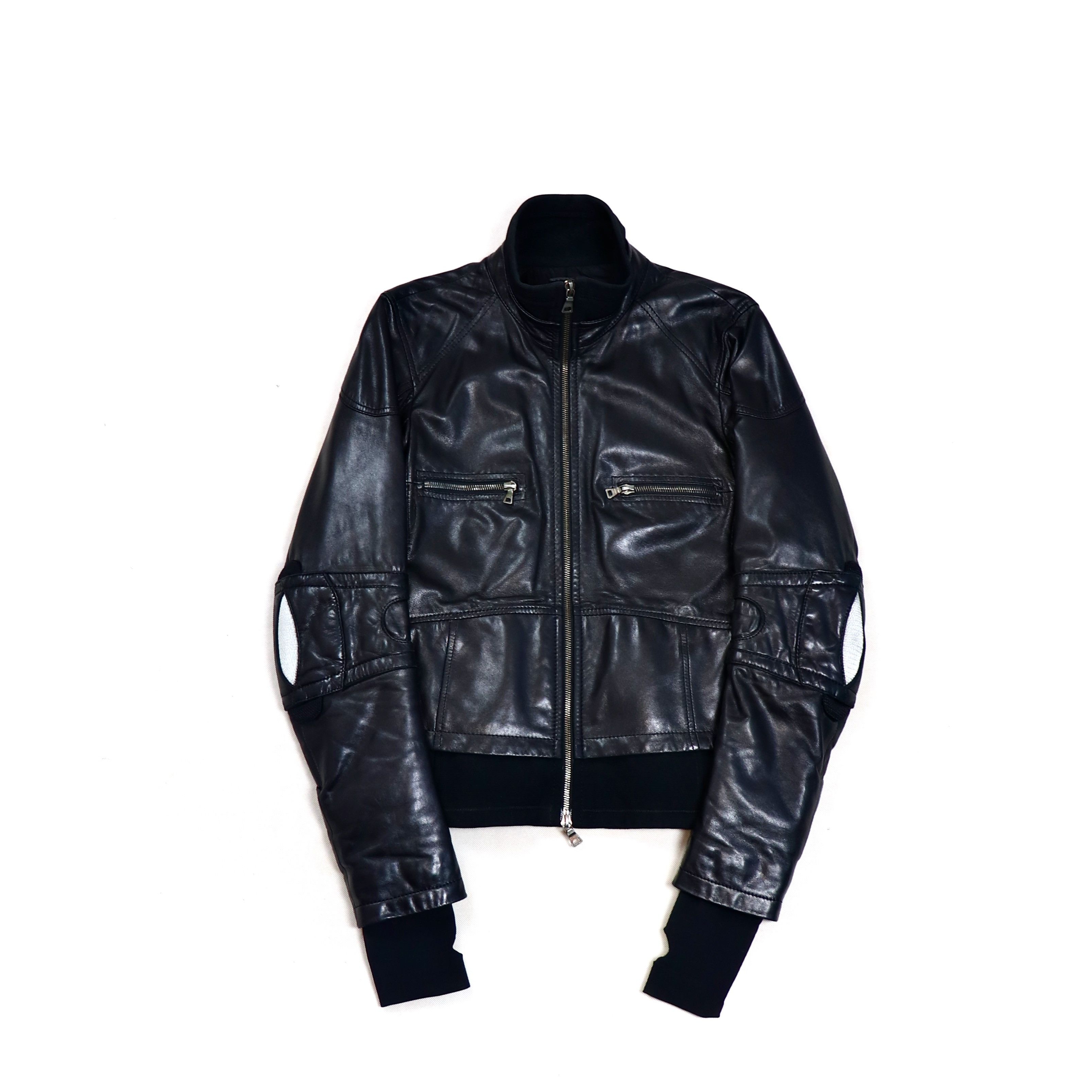 image of Prada Leather Bomber Jacket in Black, Men's (Size Small)