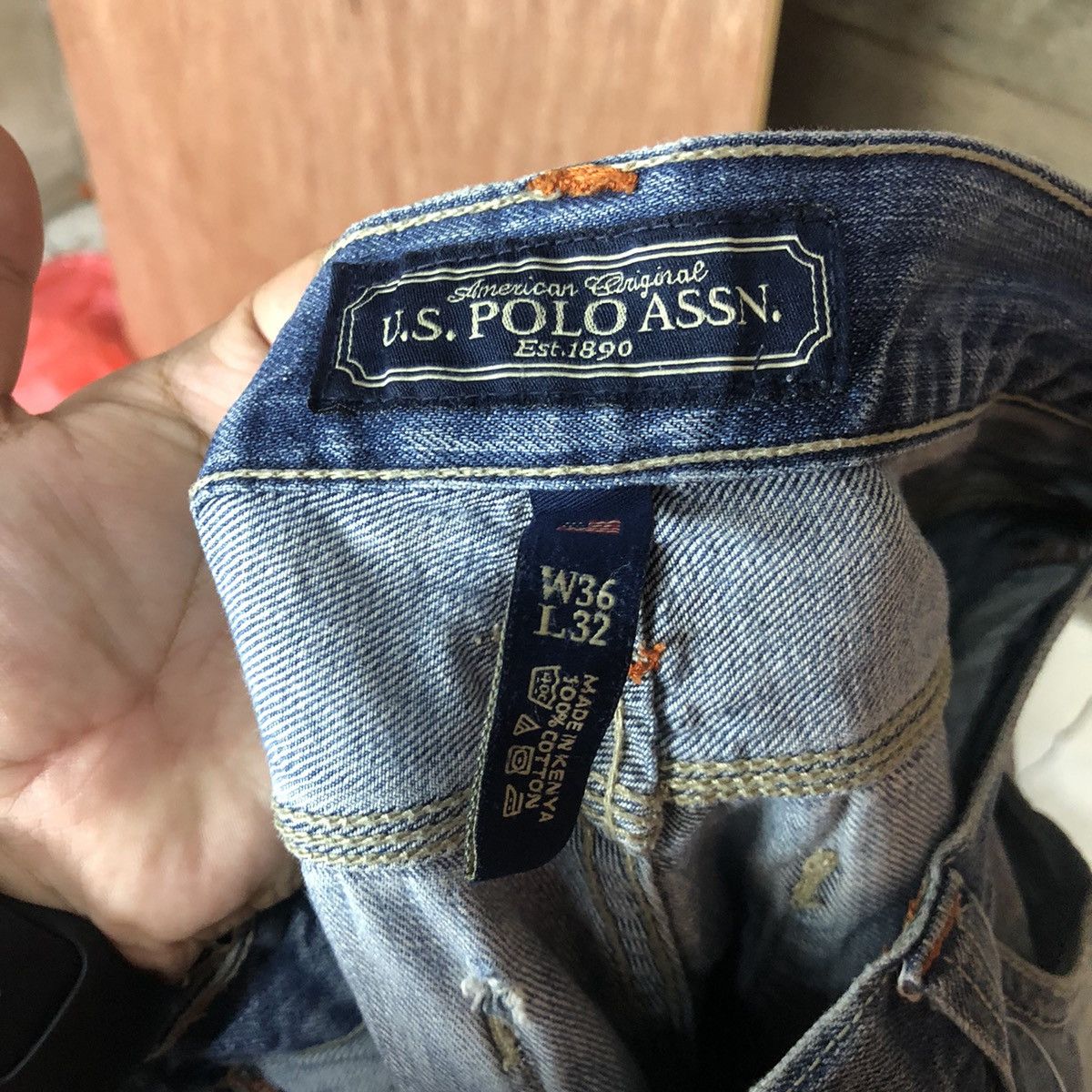 Japanese Brand DLL Jeans U.S Polo Assin Blue dirty faded Denim #1372 Size US 36 / EU 52 - 13 Thumbnail