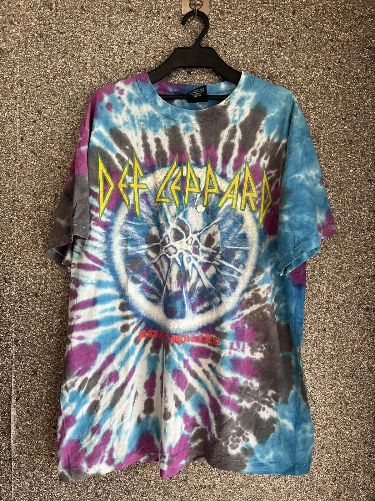 Image of Band Tees x Made In USA Def Leppard Ft85 in Tie Dye, Men's (Size XL)