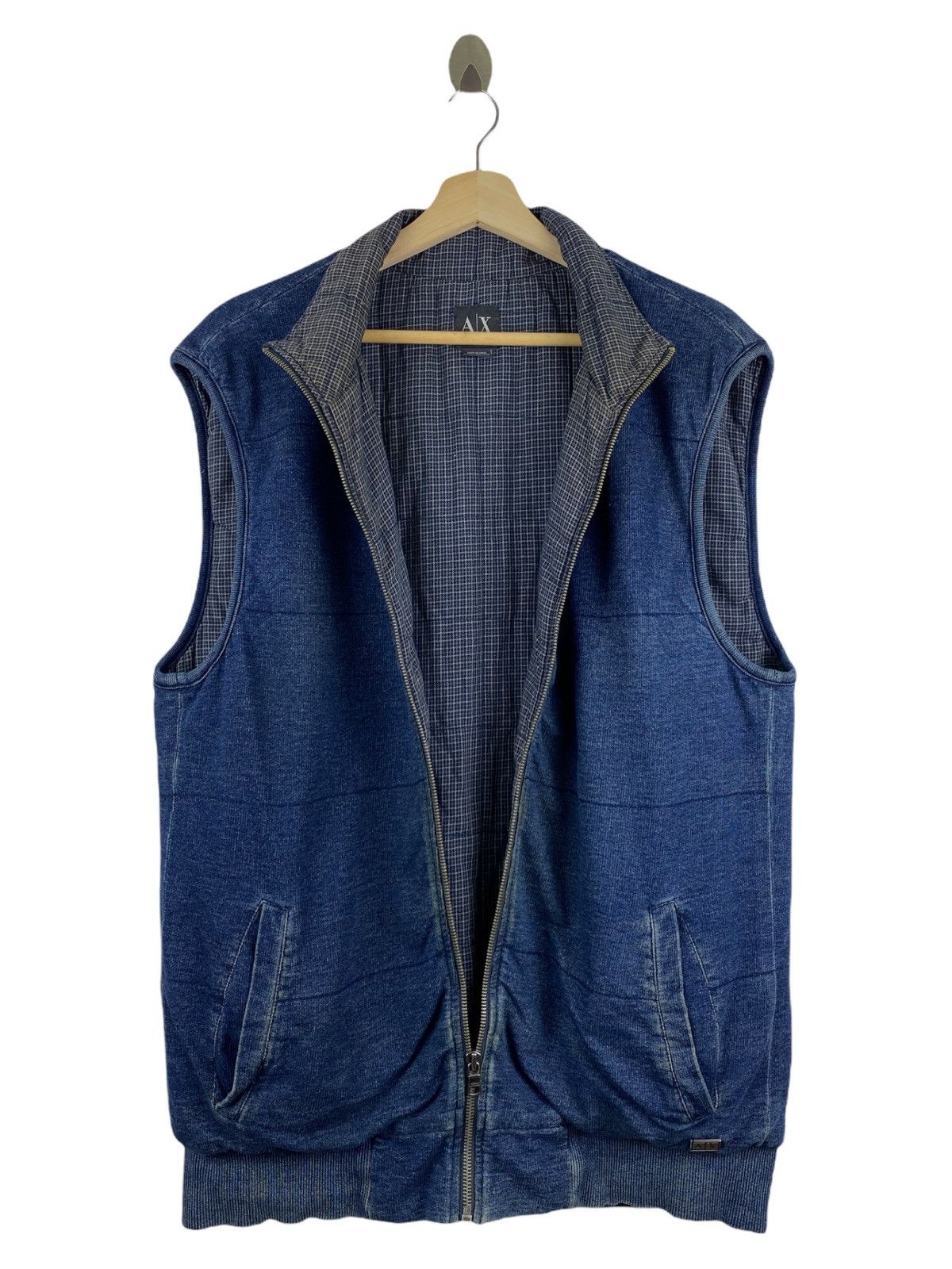 ジャケット・アウター vintage ARMANI JEANS baccing denim vest 80's] Old Emporio Armani Denim Vest