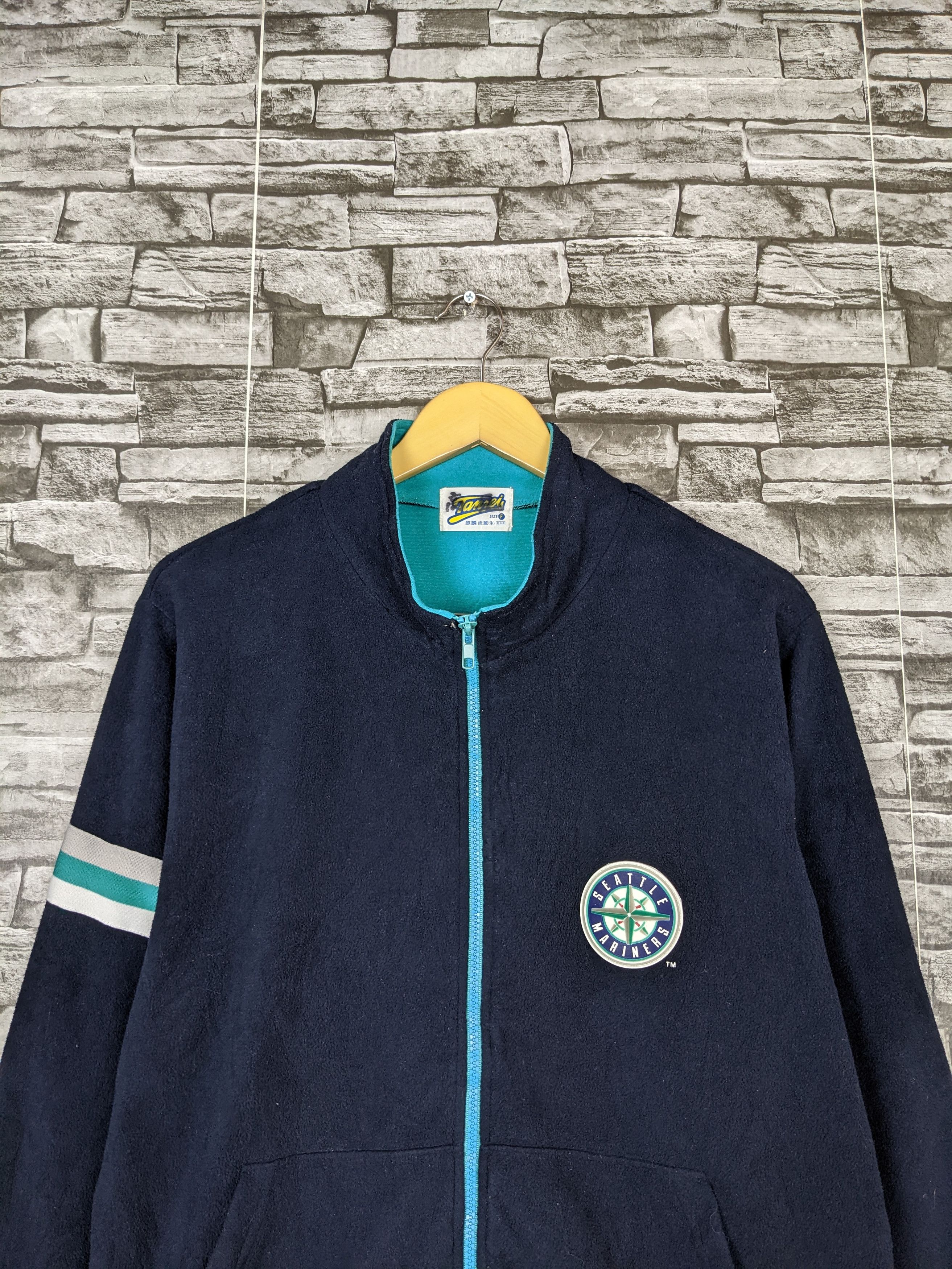 MLB Vintage Tanrei Seattle Mariners Fleece Sweater Jacket Size US L / EU 52-54 / 3 - 3 Thumbnail