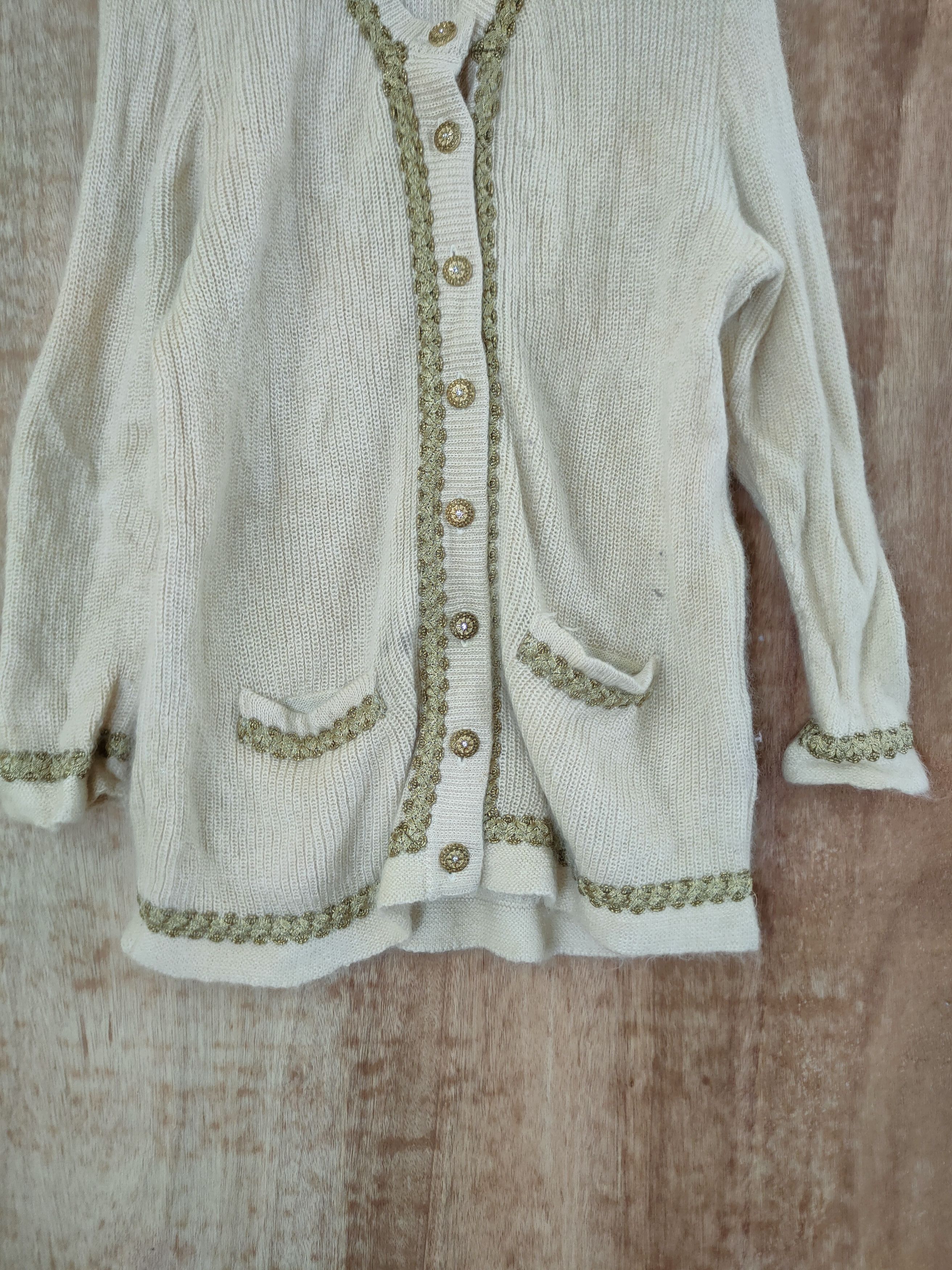 Aran Isles Knitwear × Japanese Brand Rina Tanaka mohair long cardigan knitwear japan #46-594 Size US M / EU 48-50 / 2 - 2 Thumbnail