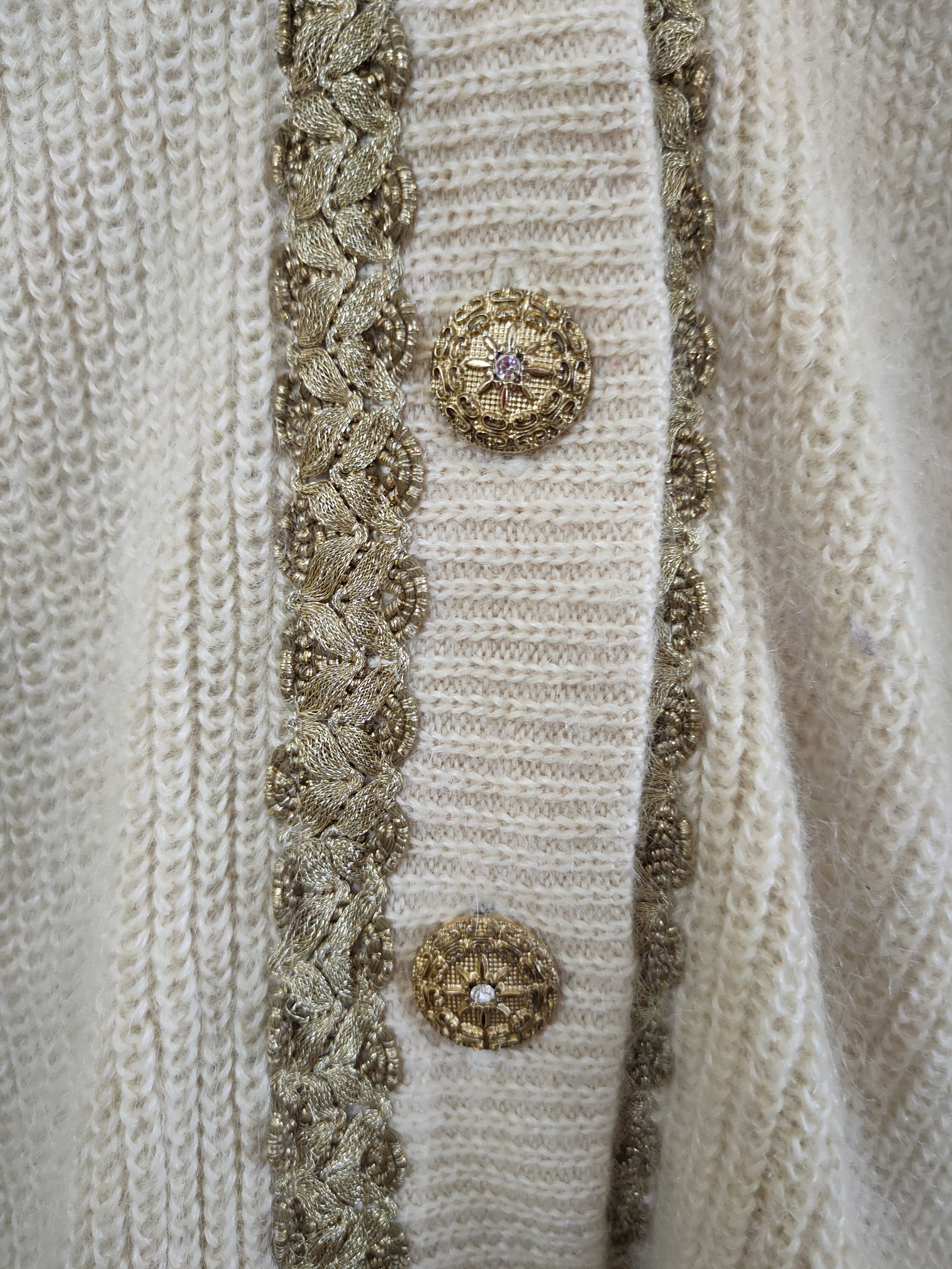 Aran Isles Knitwear × Japanese Brand Rina Tanaka mohair long cardigan knitwear japan #46-594 Size US M / EU 48-50 / 2 - 8 Thumbnail