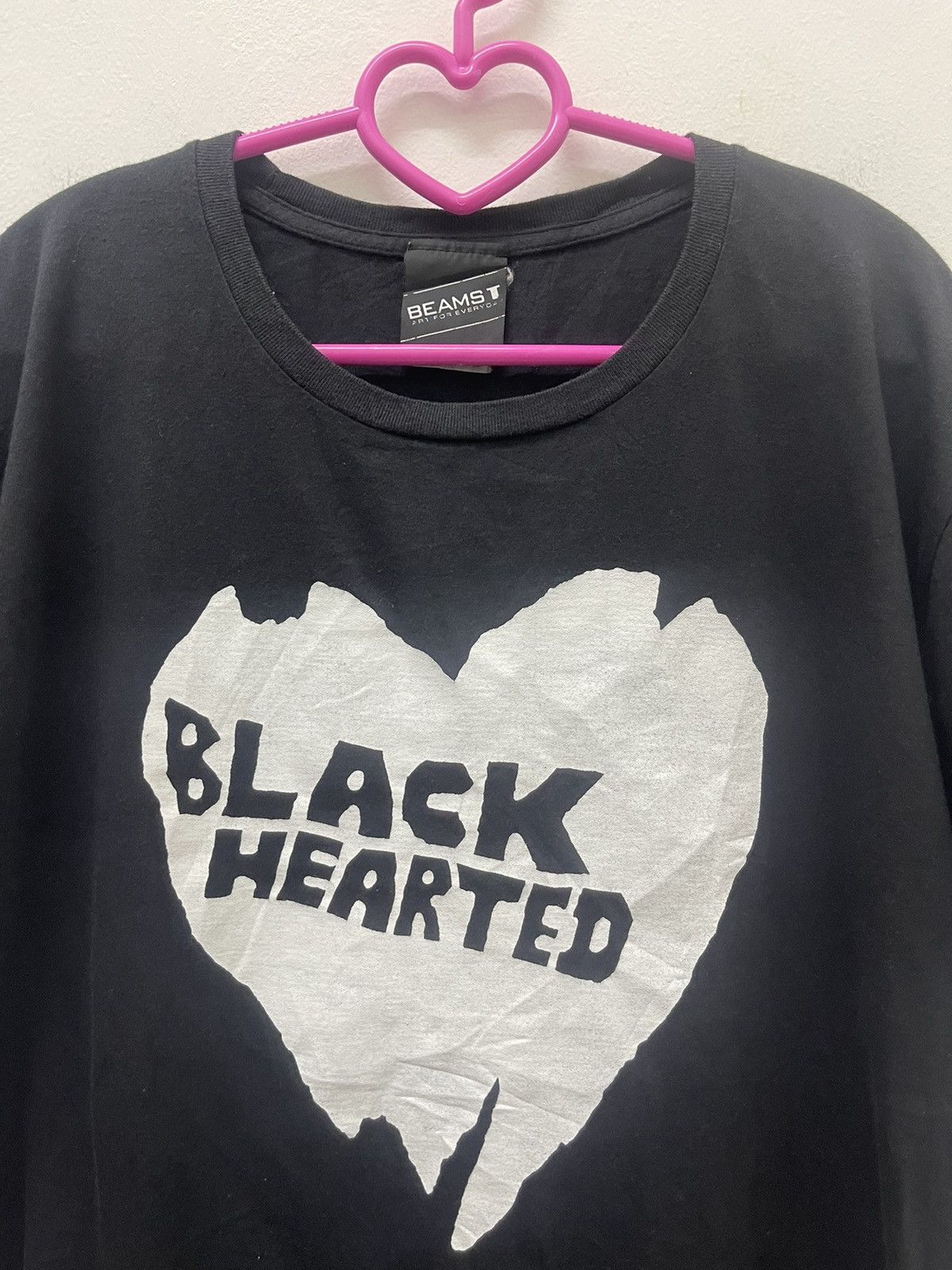 Beams Plus Rare Vintage BEAMS Black Hearted Black Humour Tee Size US L / EU 52-54 / 3 - 2 Thumbnail