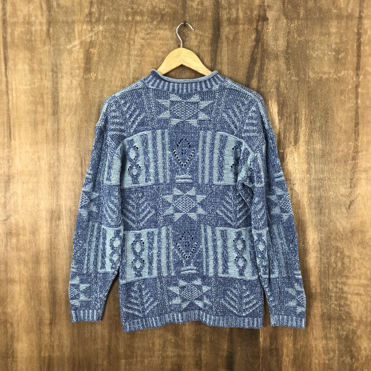 Aran Isles Knitwear Detail Blue Cardigan Knitwear vintage #6238 Size US M / EU 48-50 / 2 - 7 Thumbnail