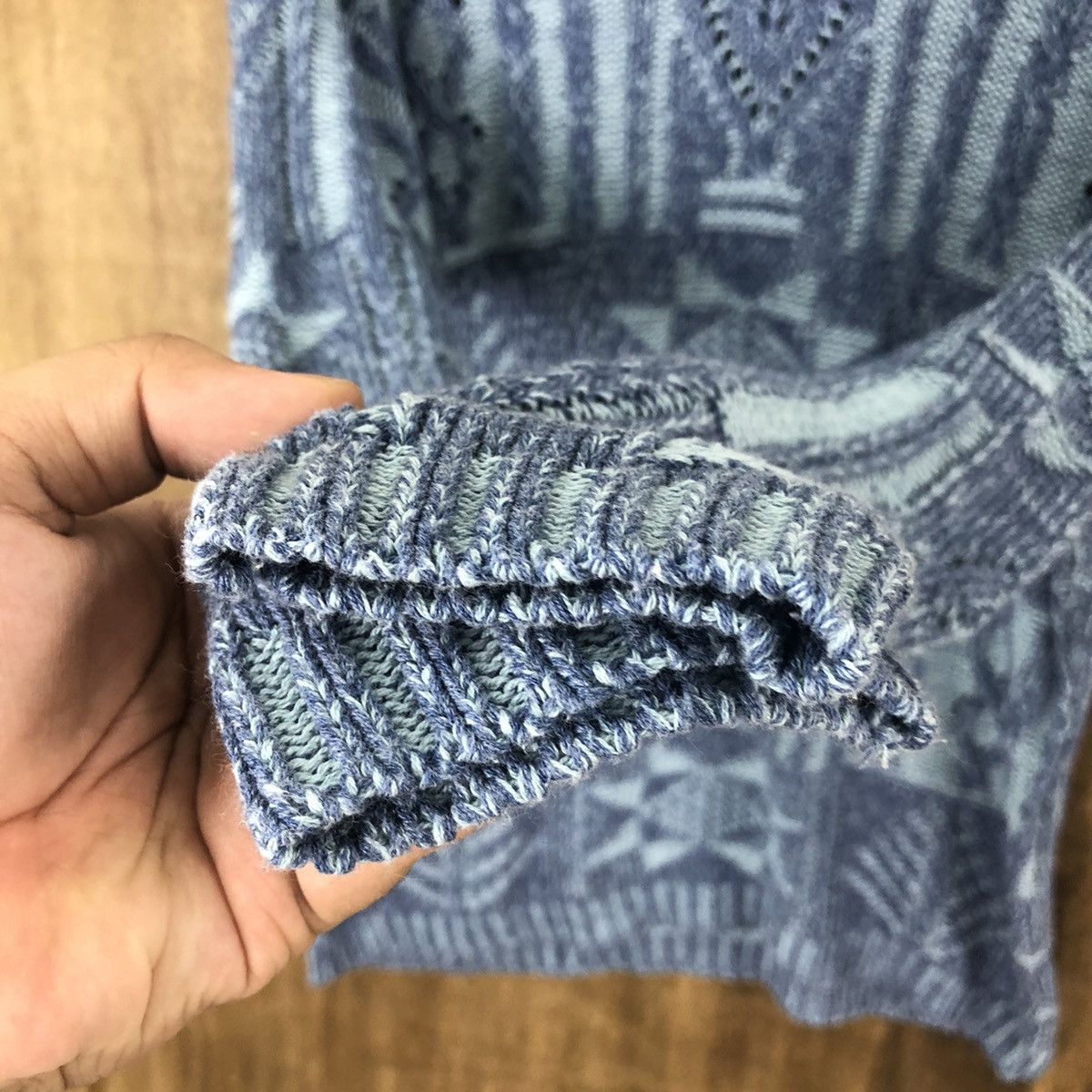 Aran Isles Knitwear Detail Blue Cardigan Knitwear vintage #6238 Size US M / EU 48-50 / 2 - 4 Thumbnail