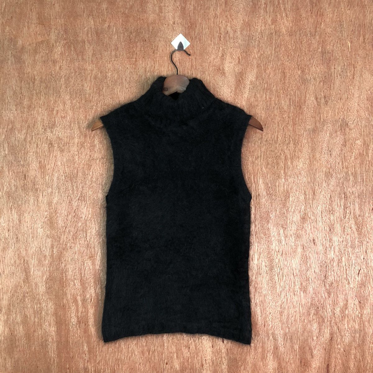 Homespun Knitwear Chest Black Shag Shaggy Fur Mohair Vest #6556 Size S / US 4 / IT 40 - 1 Thumbnail