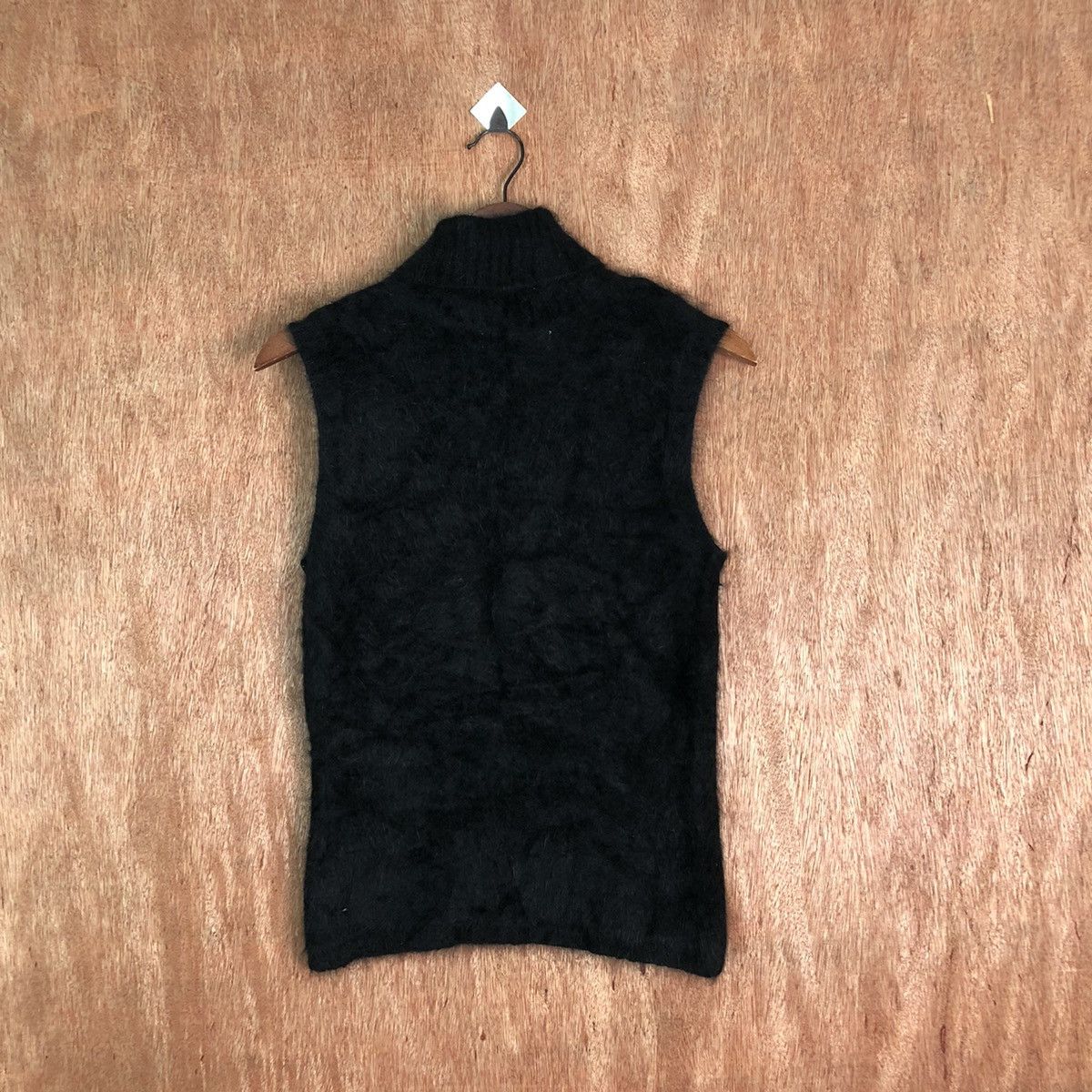 Homespun Knitwear Chest Black Shag Shaggy Fur Mohair Vest #6556 Size S / US 4 / IT 40 - 9 Thumbnail