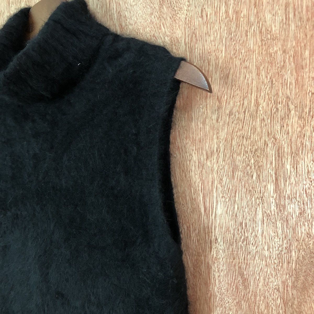 Homespun Knitwear Chest Black Shag Shaggy Fur Mohair Vest #6556 Size S / US 4 / IT 40 - 7 Thumbnail