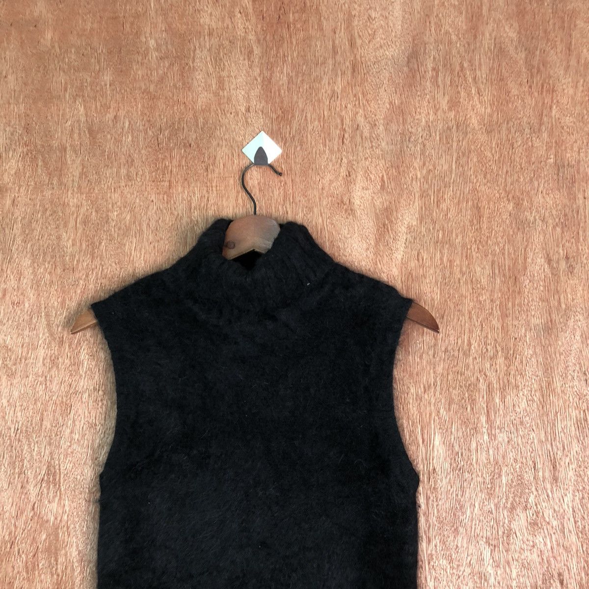 Homespun Knitwear Chest Black Shag Shaggy Fur Mohair Vest #6556 Size S / US 4 / IT 40 - 2 Thumbnail